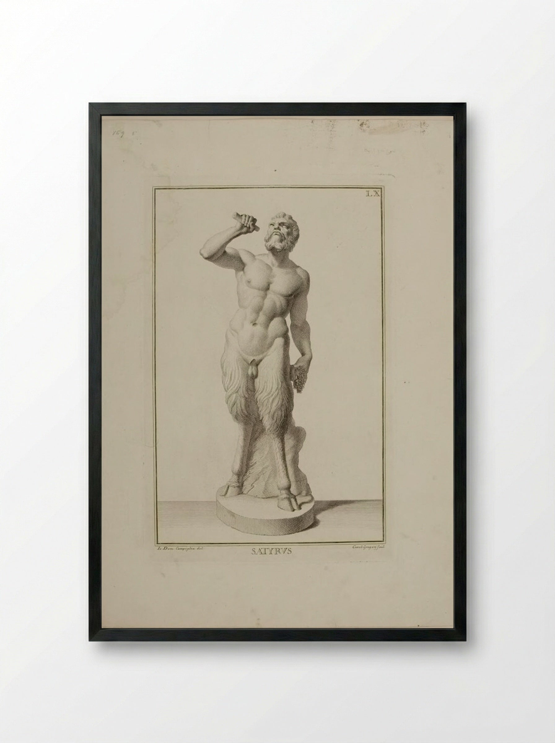 Statue of a Satyr - Carlo Gregori - Framed Print Black