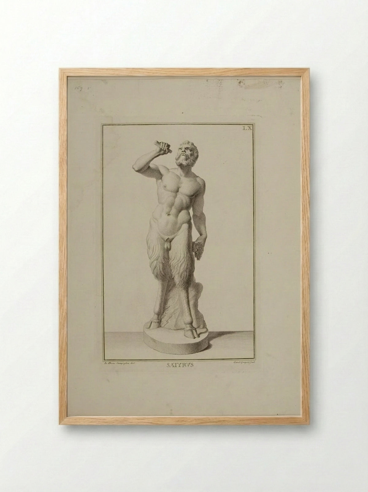 Statue of a Satyr - Carlo Gregori - Framed Print Wood
