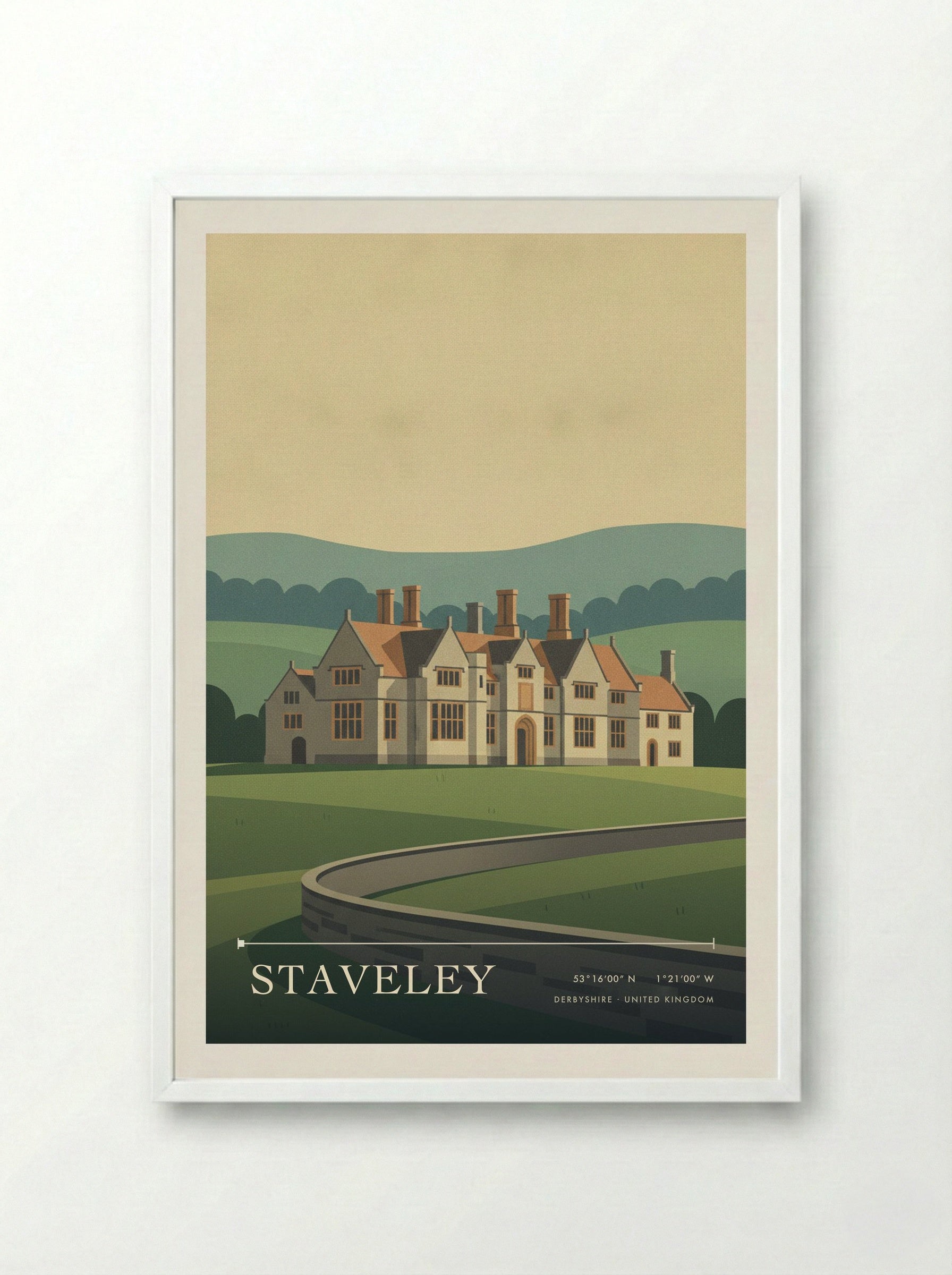 Staveley Derbyshire United Kingdom Travel Poster - Framed Print White