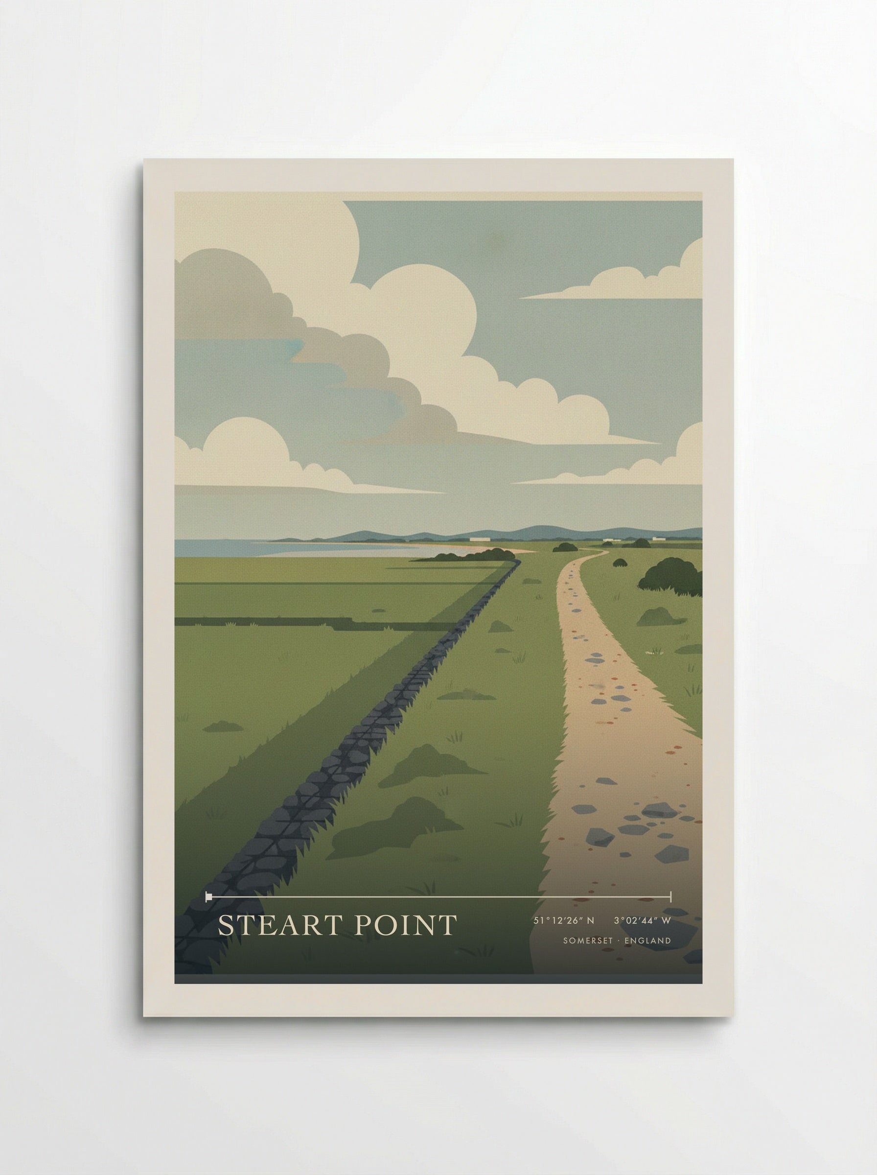 Steart Point Somerset England Travel Poster - Poster