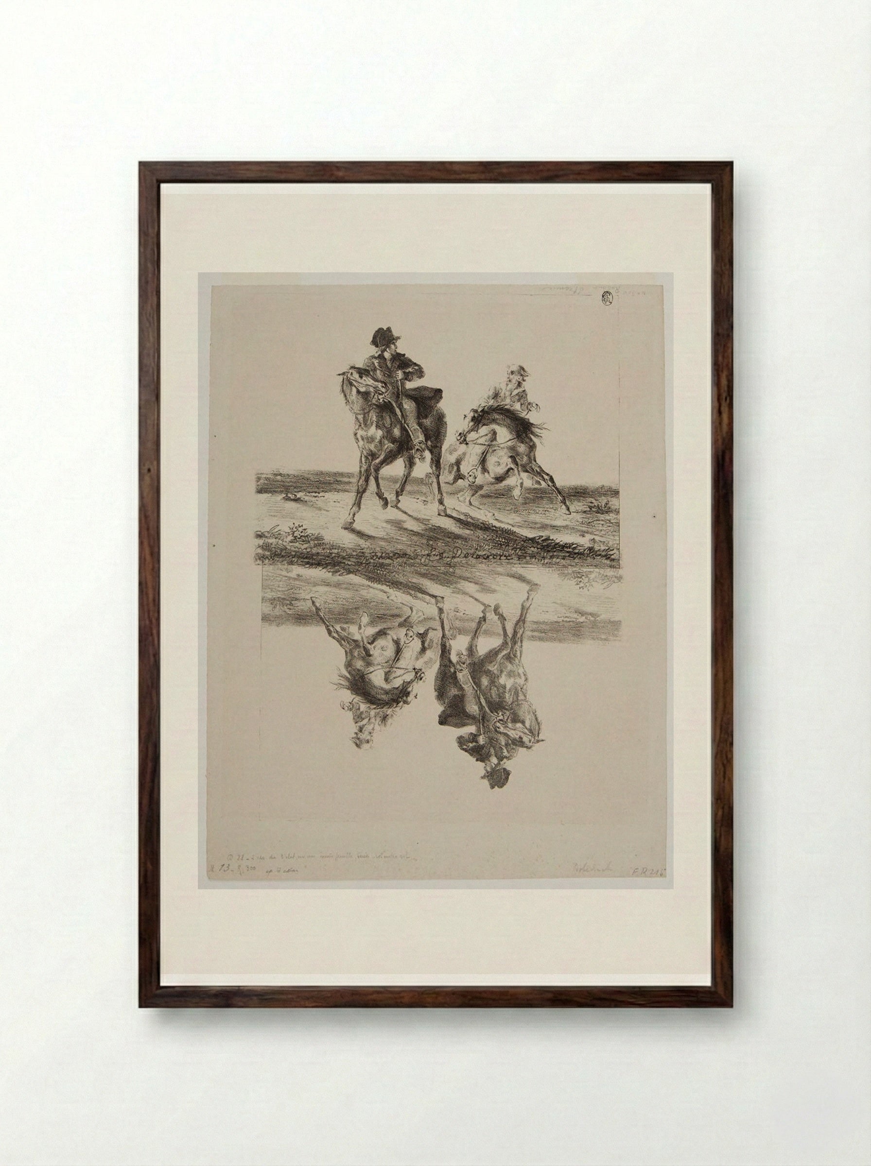 Steenie or Redgauntlet Pursued by a Ghost - Ferdinand-Victor-Eugène Delacroix - Framed Print Dark Wood