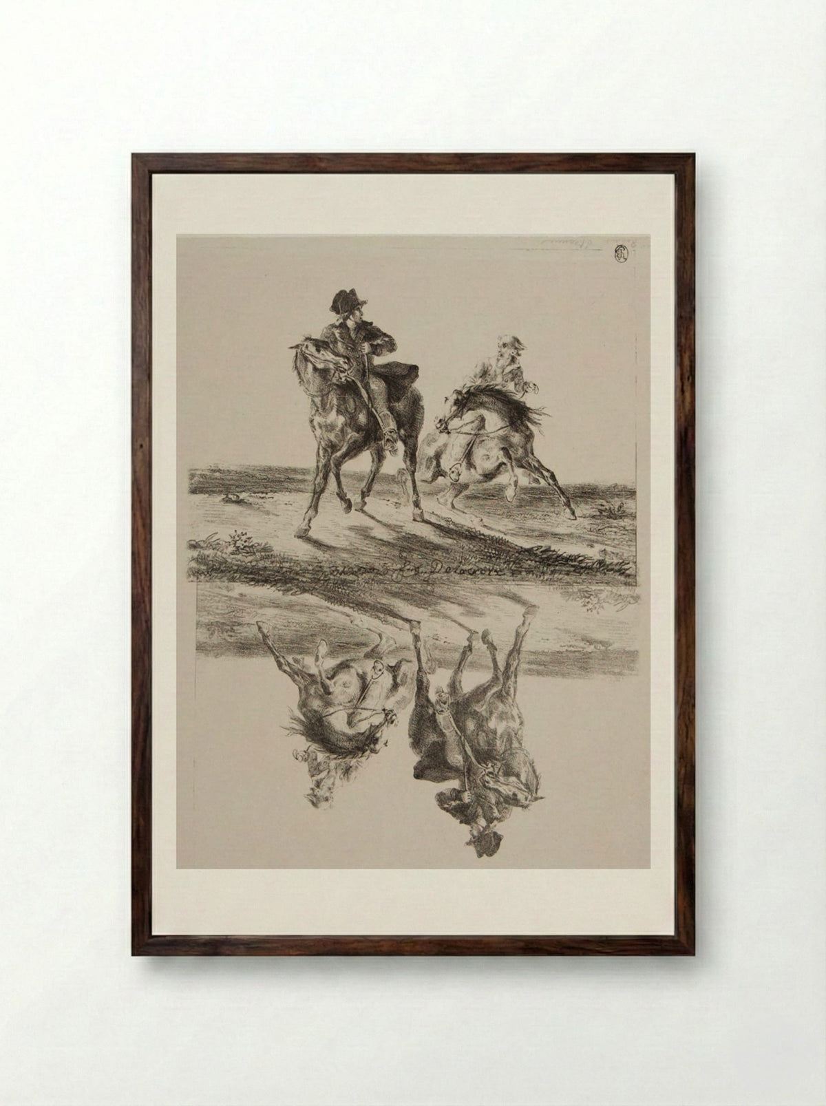 Steenie or Redgauntlet Pursued by a Ghost - Ferdinand-Victor-Eugène Delacroix - Framed Print Dark Wood