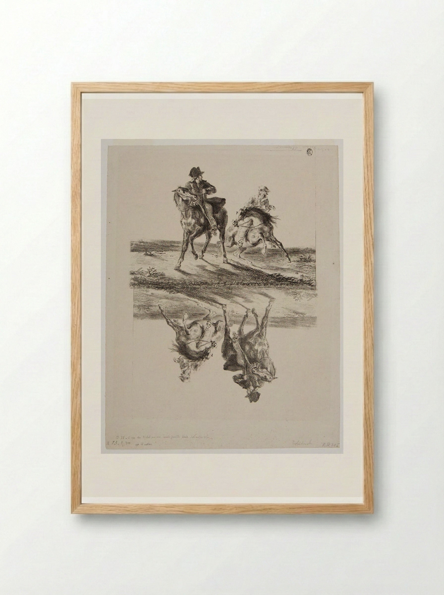 Steenie or Redgauntlet Pursued by a Ghost - Ferdinand-Victor-Eugène Delacroix - Framed Print Wood