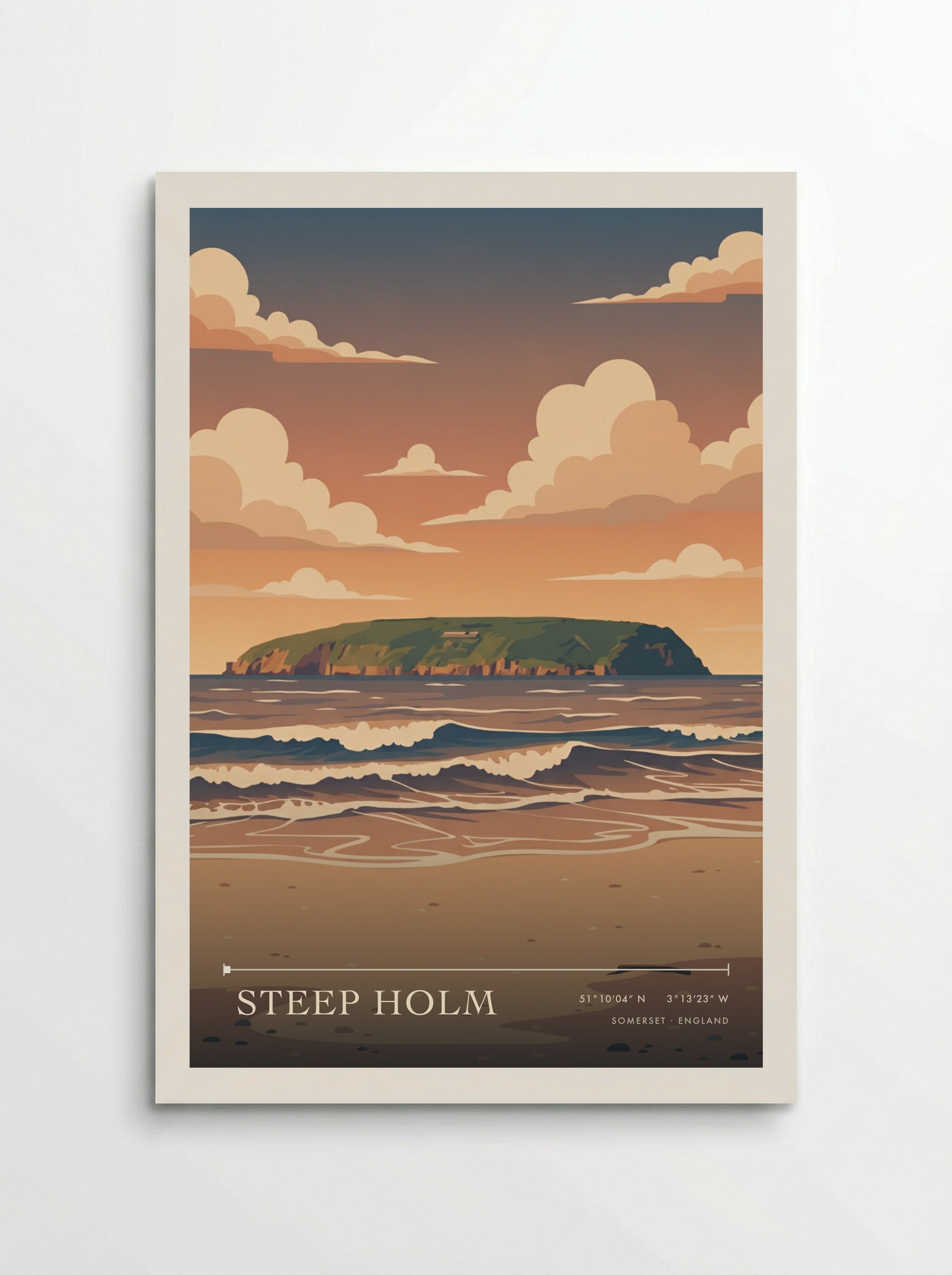 Steep Holm Somerset England Travel Poster - Poster