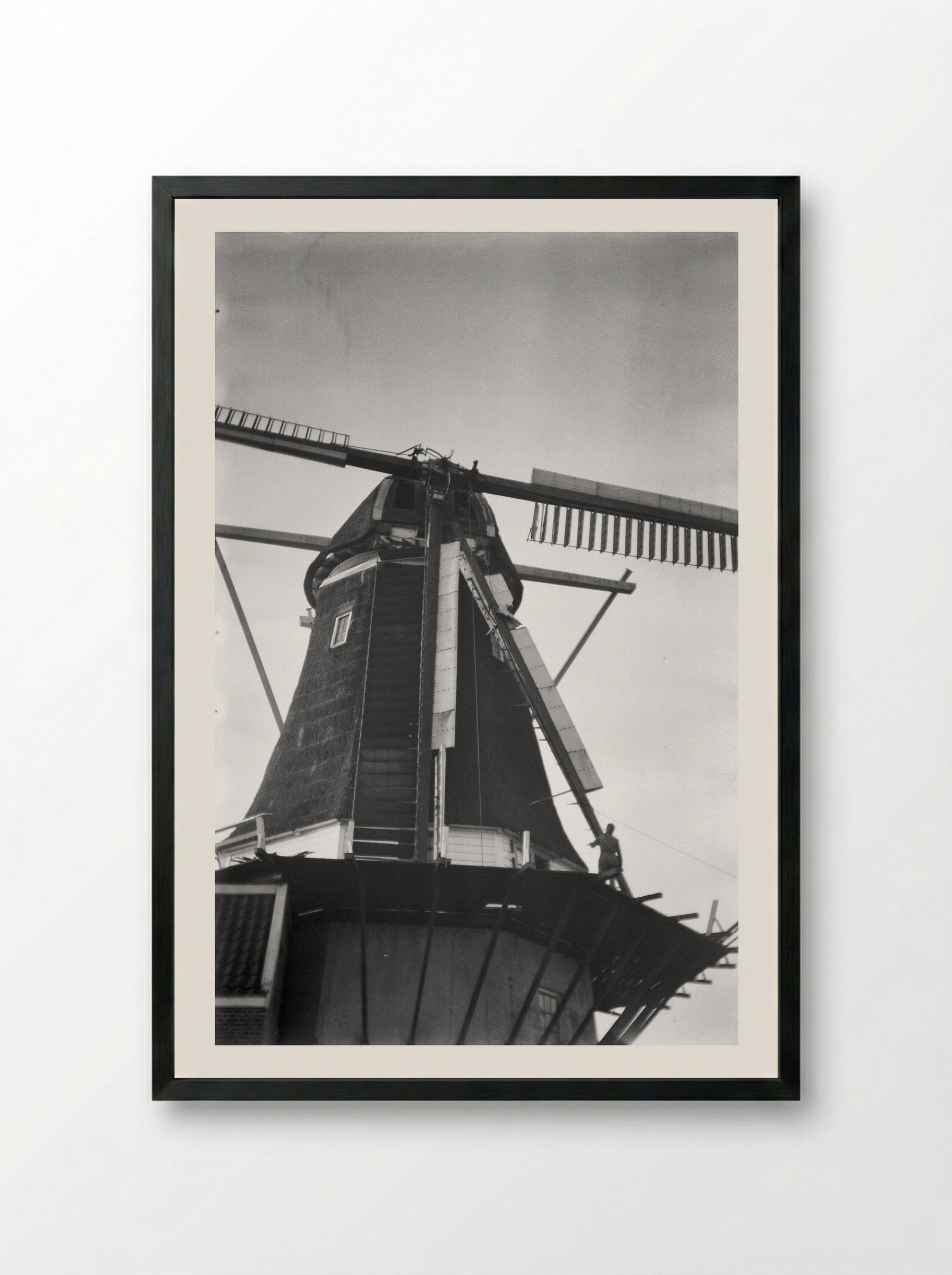 Stellingmolen (Windmill Study) - Willem Westbroek - Framed Print Black