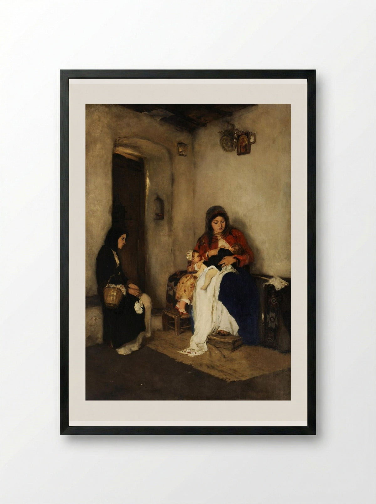 Step Mother - Nikolaos Gyzis - Framed Print Black