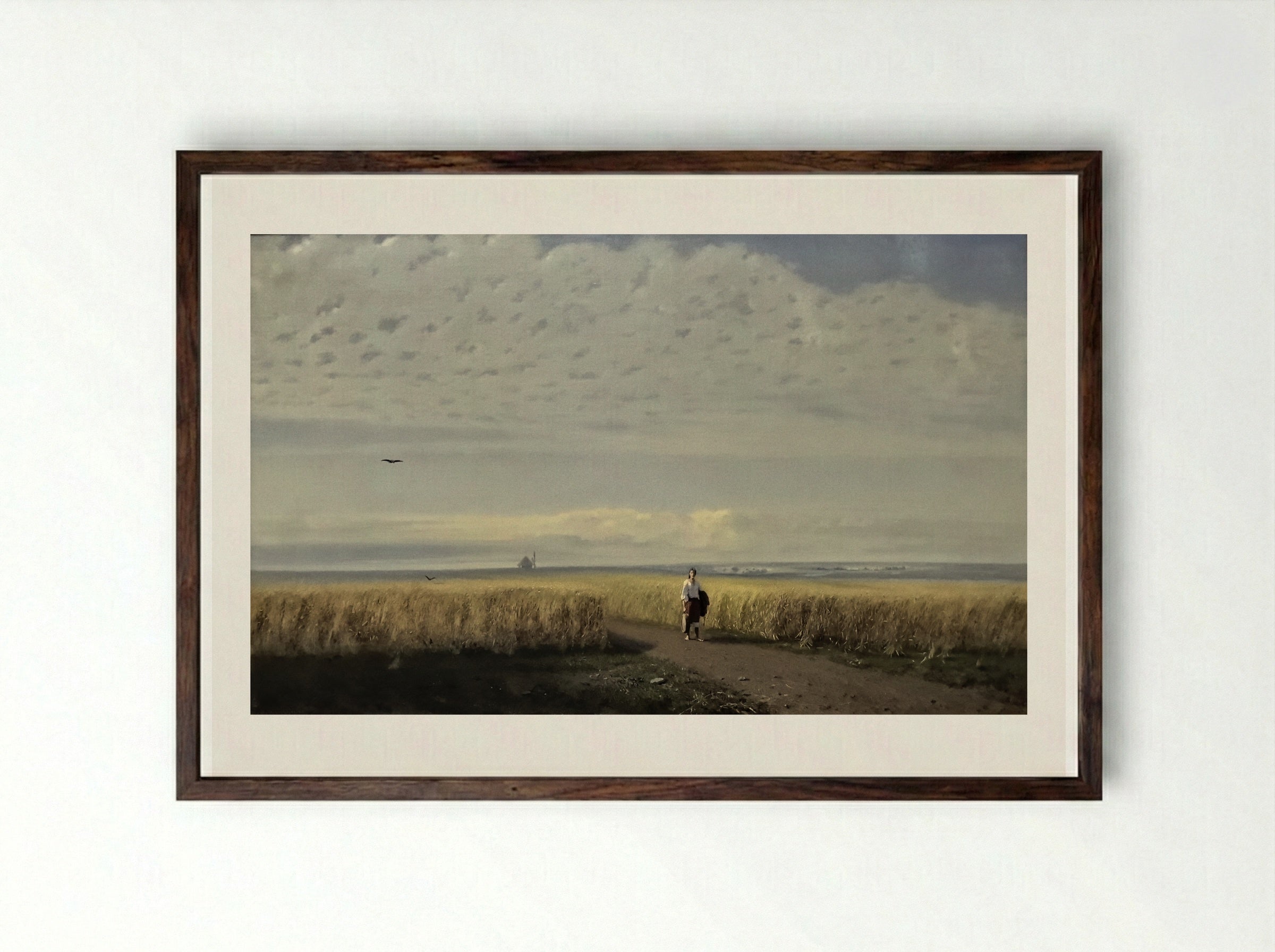 Steppe. Cornfield - Arkhip Kuindzhi - Framed Print Dark Wood