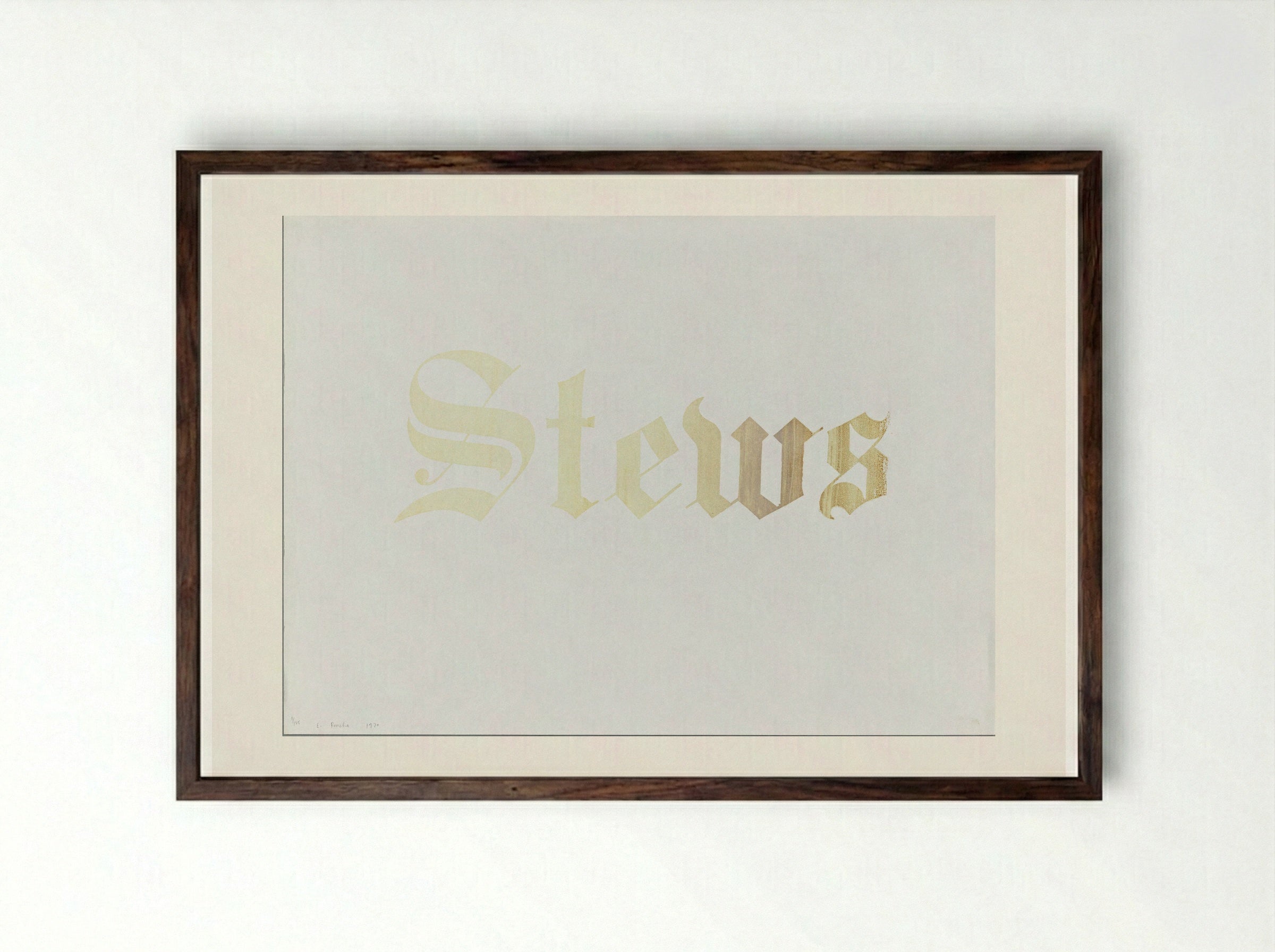 Stews - Edward Ruscha - Framed Print Dark Wood