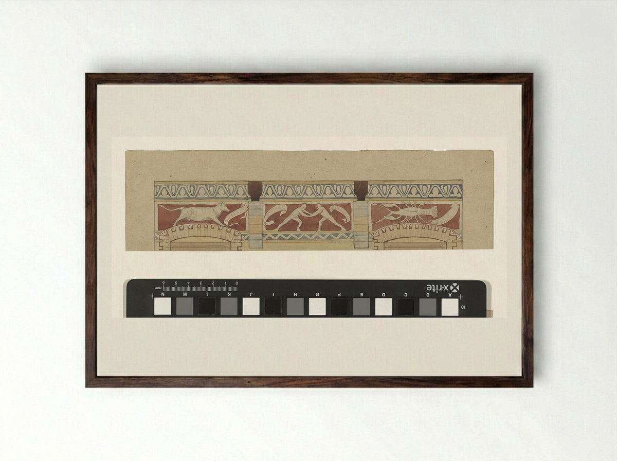 Stier, Tweelingen en Kreeft - Antoon Derkinderen - Framed Print Dark Wood