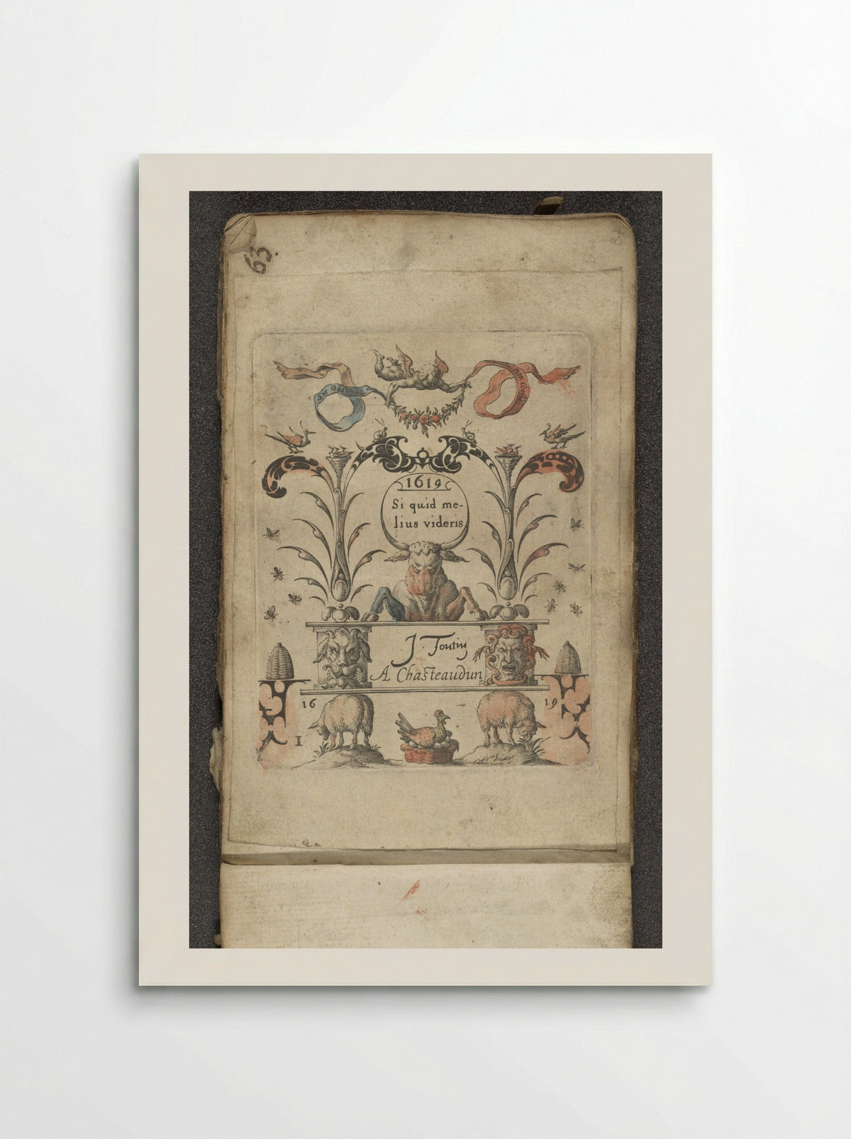 Stier met voorpoten op een verhoging - Jean Toutin - Poster