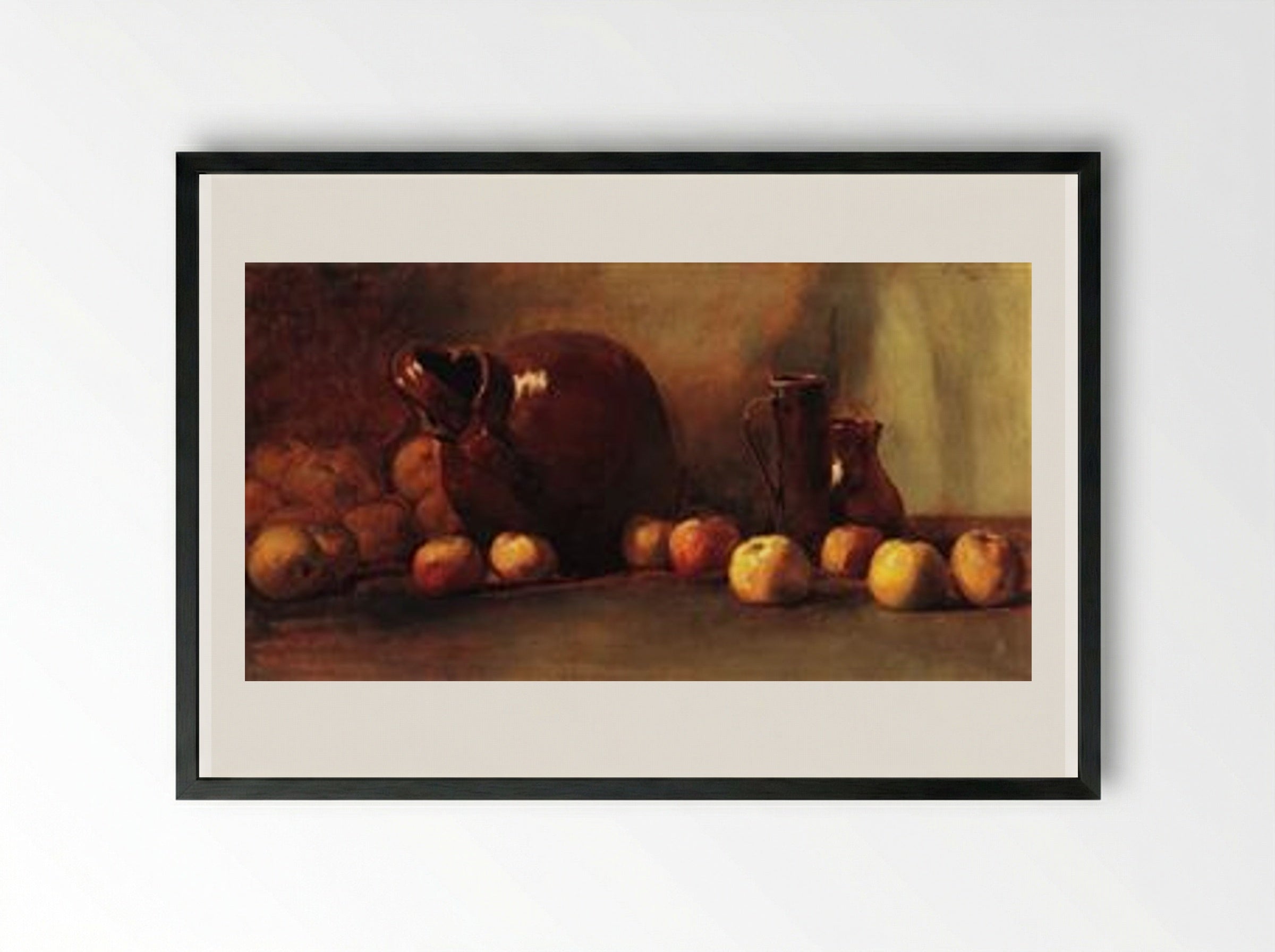 Still Life Jug with Fruit - Guy Rose - Framed Print Black