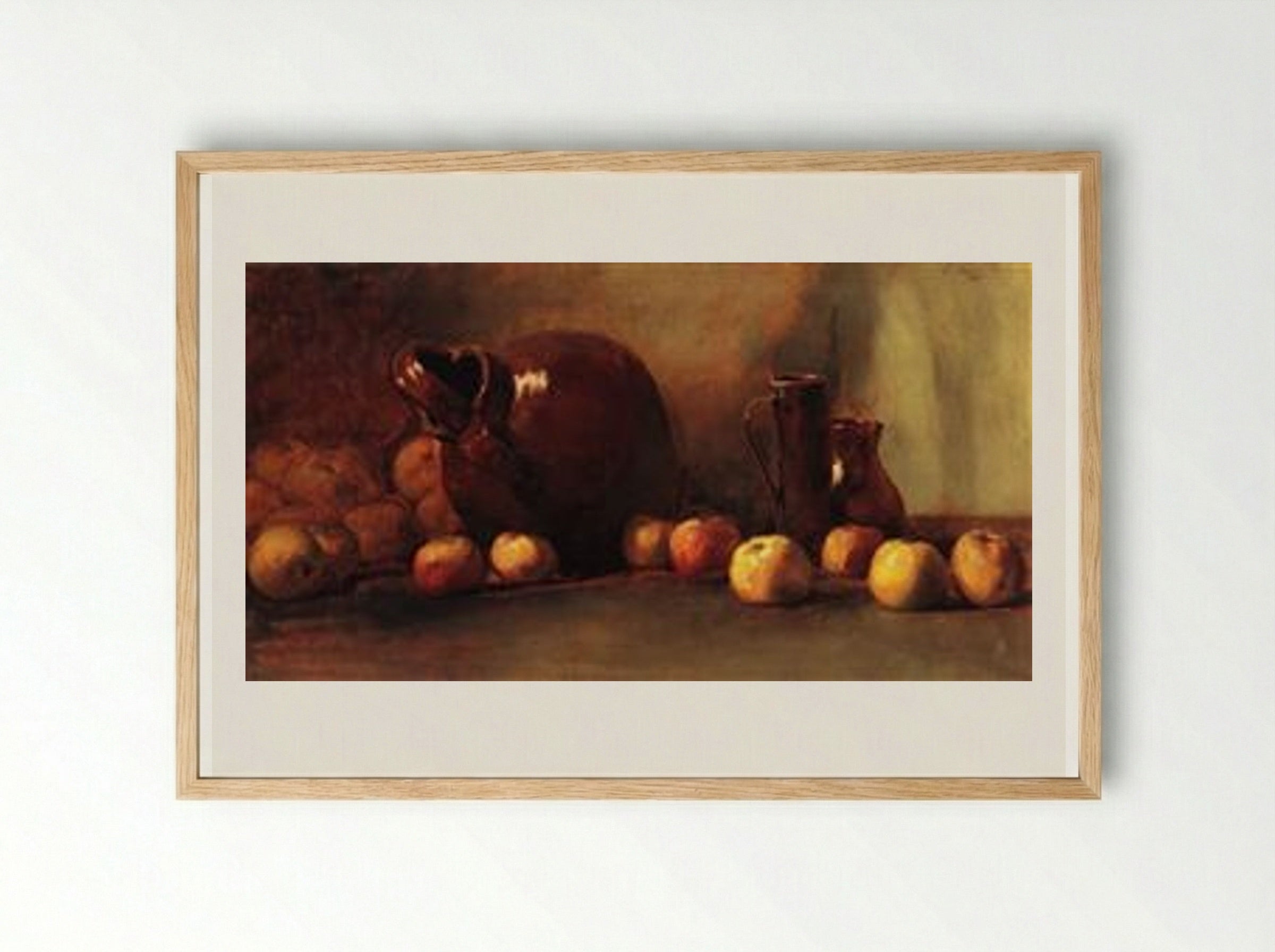 Still Life Jug with Fruit - Guy Rose - Framed Print Wood