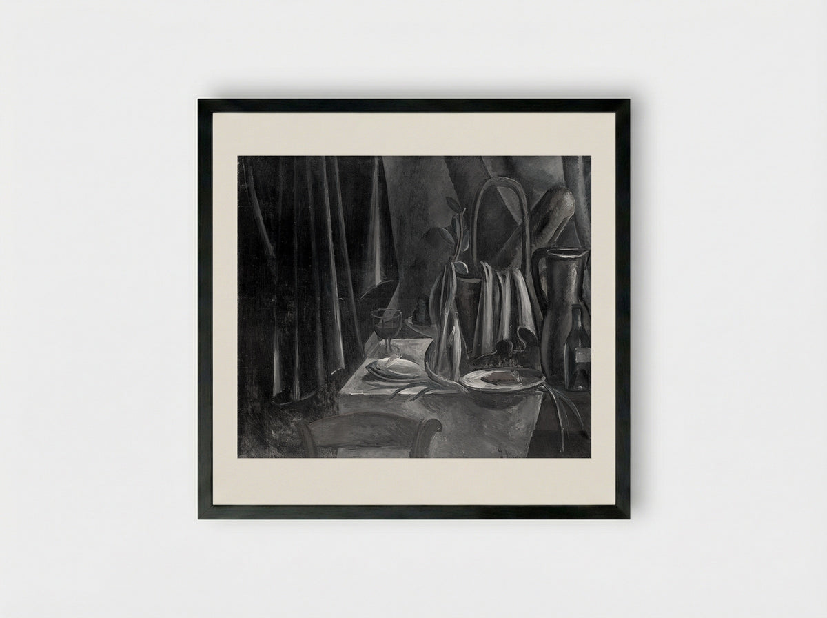 Still Life (Table with Pitcher and Glass) - André Derain - Framed Print Black