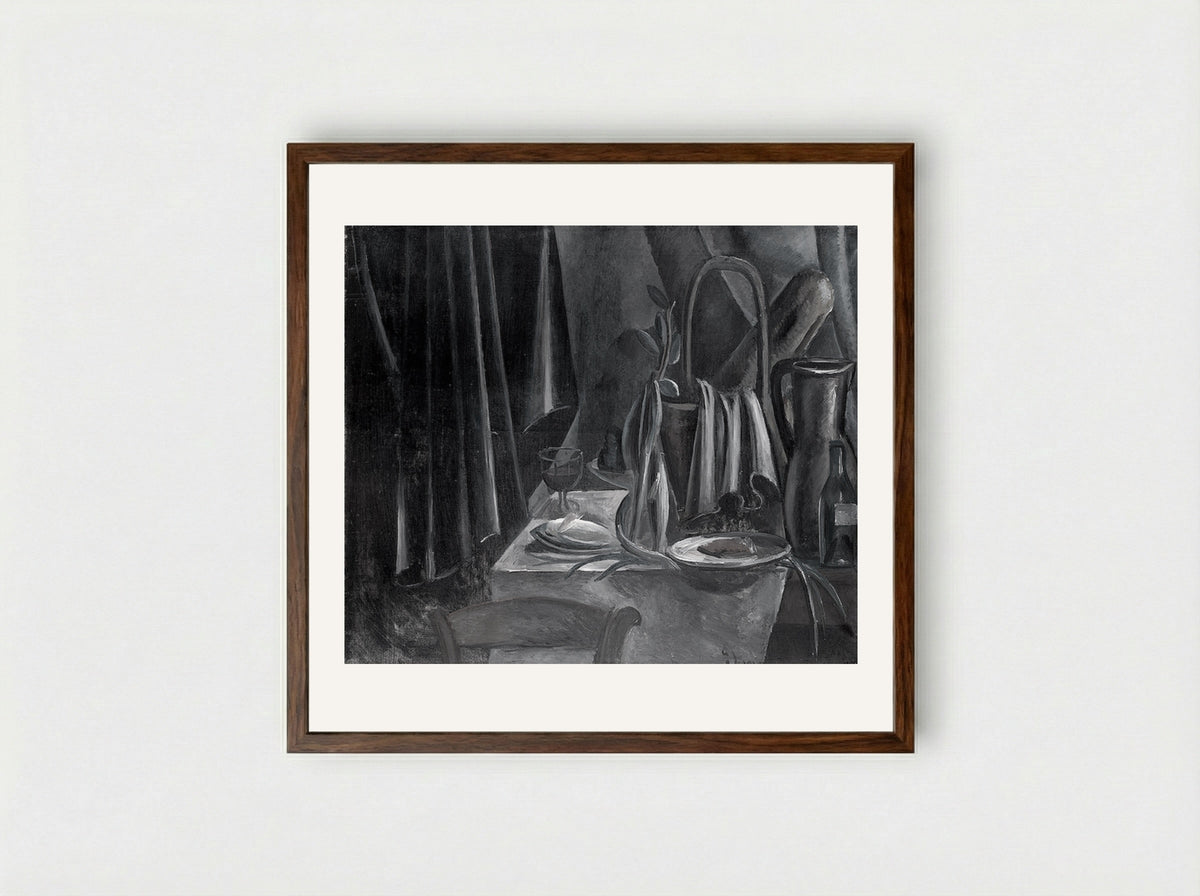 Still Life (Table with Pitcher and Glass) - André Derain - Framed Print Dark Wood