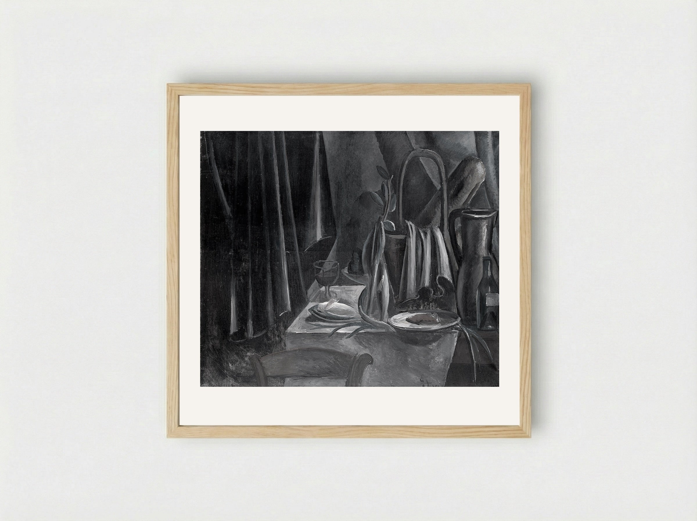 Still Life (Table with Pitcher and Glass) - André Derain - Framed Print Wood