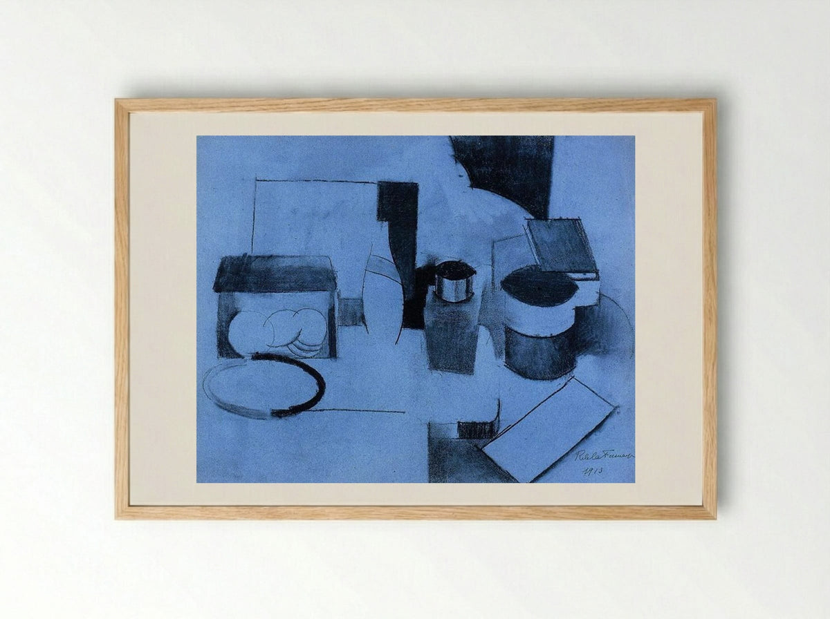 Still Life, Tin of Tea and Pot of Tobacco - Roger de La Fresnaye - Framed Print Wood