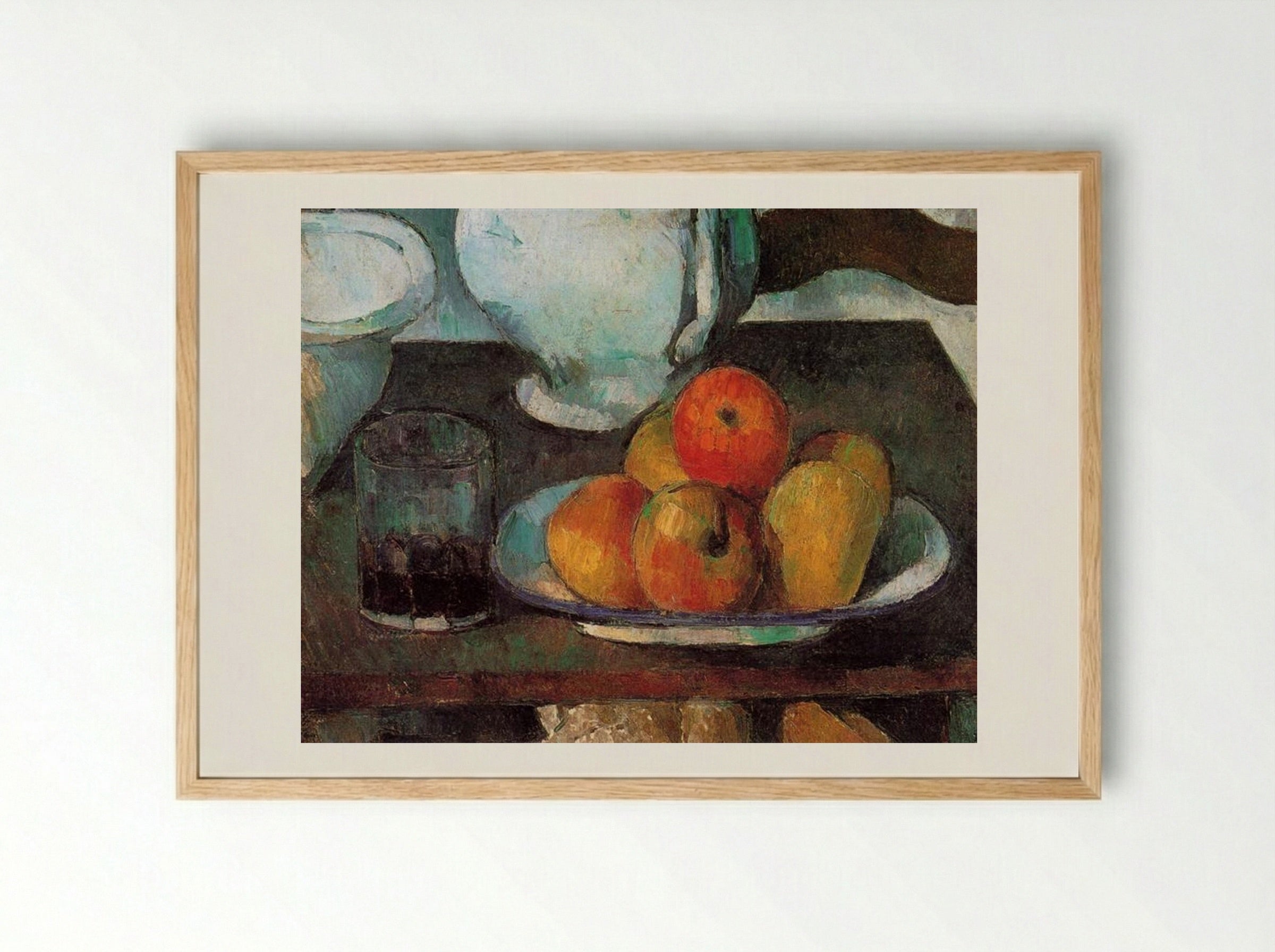 Still Life with Apples and Pears - Paul Cézanne - Framed Print Wood