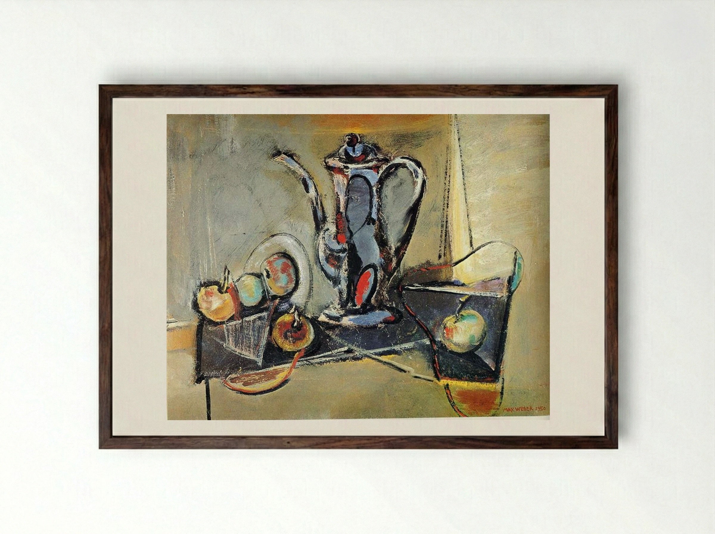 Still Life with Apples - Max Weber - Framed Print Dark Wood