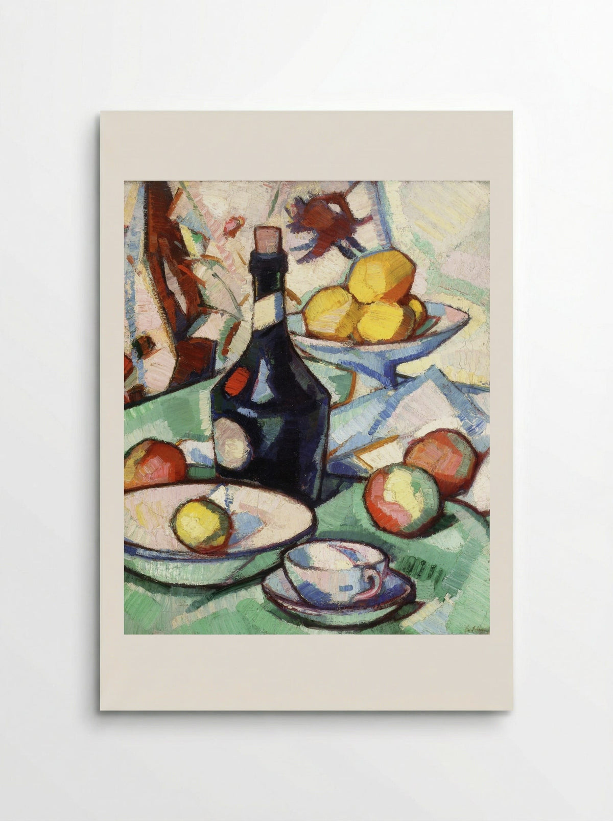 Still Life with Benedictine Bottle and Fruit - Samuel Peploe - Poster