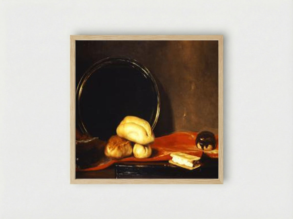 Still Life with Bread - Nikolaos Gyzis - Framed Print Wood