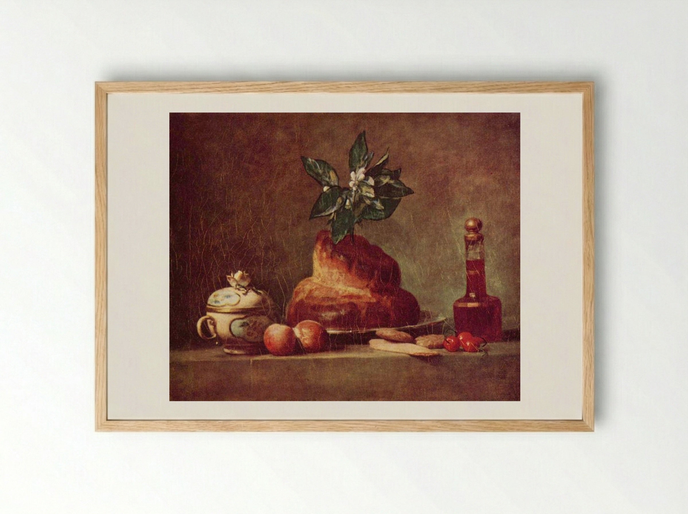 Still Life with Brioche - Jean-Baptiste-Siméon Chardin - Framed Print Wood
