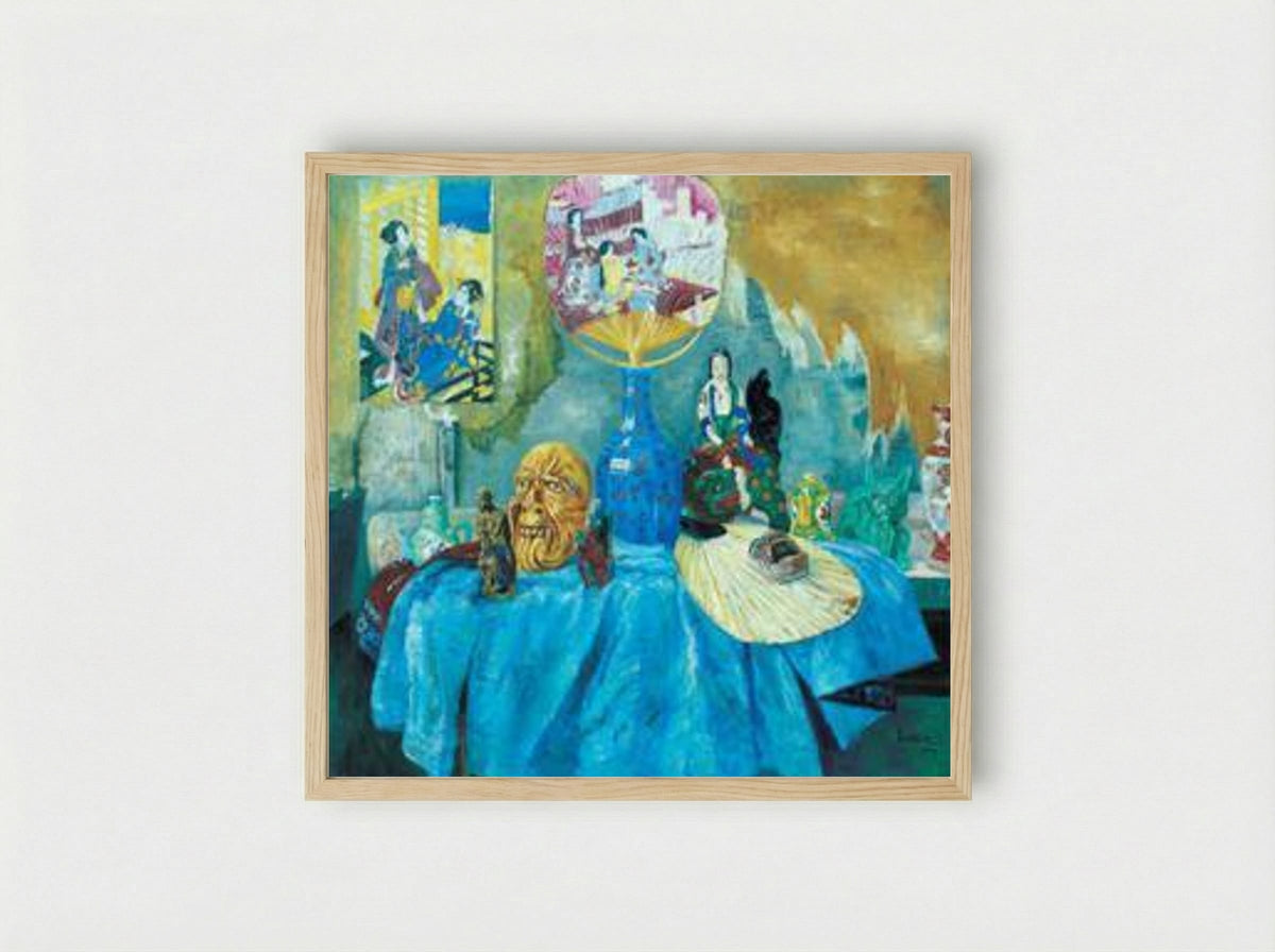 Still Life with Chinoiseries - James Ensor - Framed Print Wood