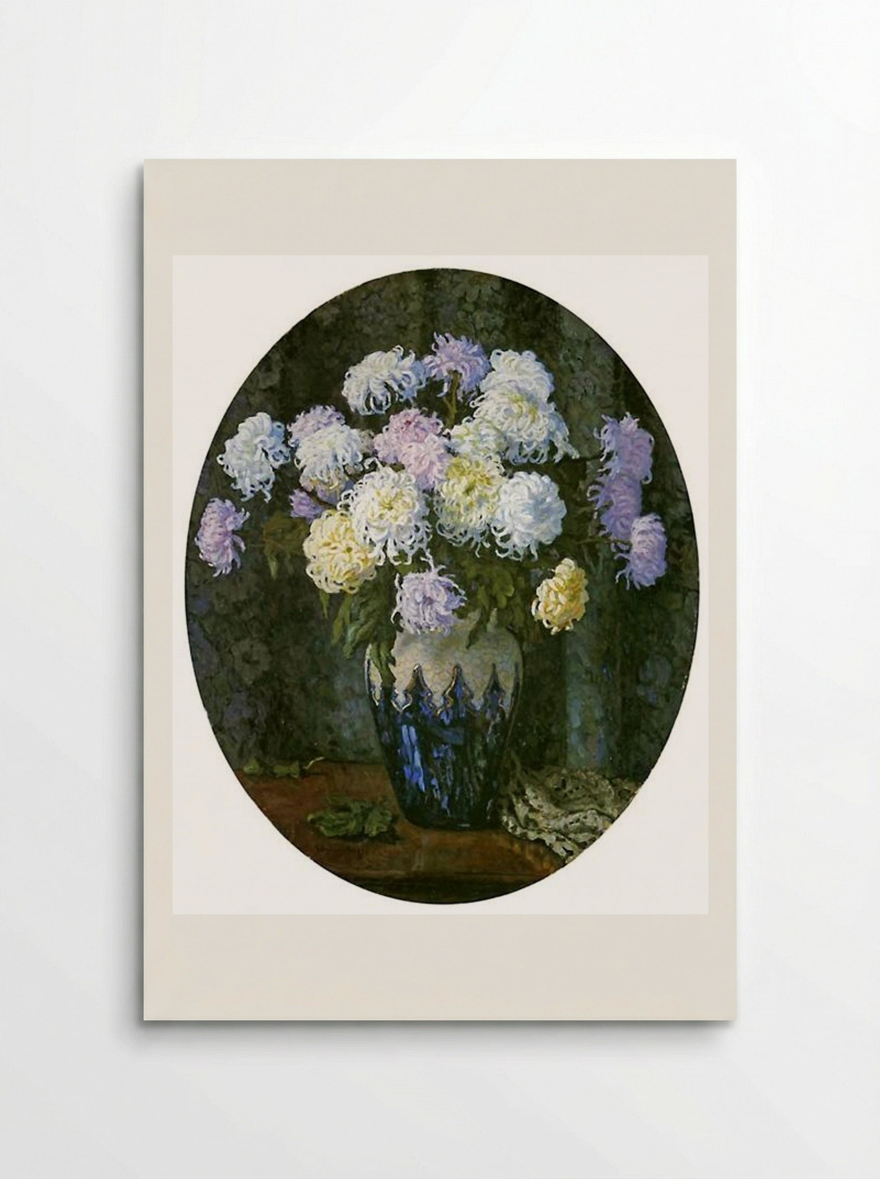 Still Life with Chrysanthemums - Nikolay Bogdanov-Belsky - Poster