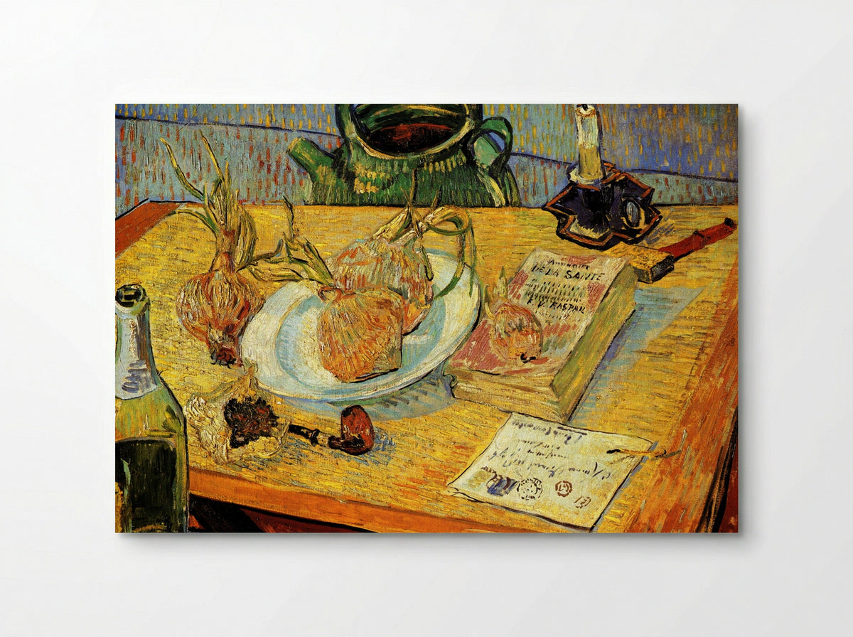 Still Life with Drawing Board, Pipe, Onions and Sealing-Wax - Vincent van Gogh - Poster