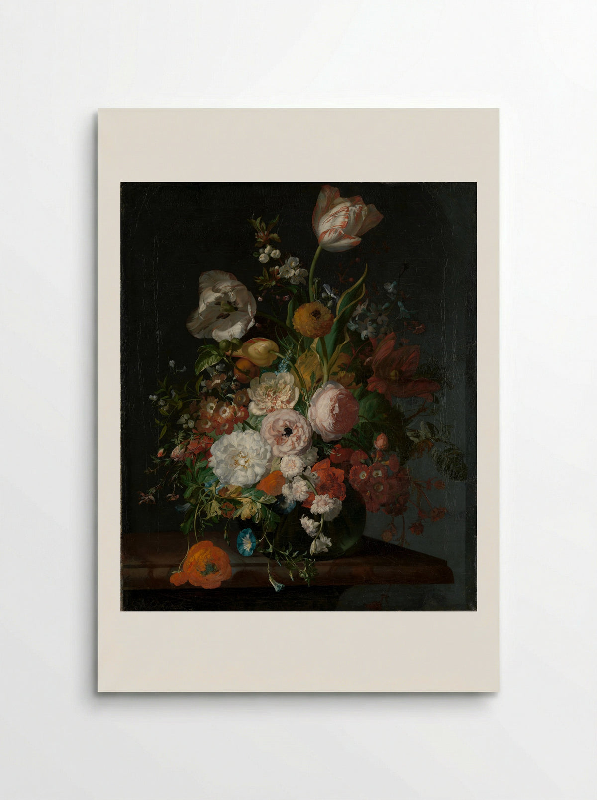 Still Life with Flowers in a Glass Vase - Rachel Ruysch - Poster