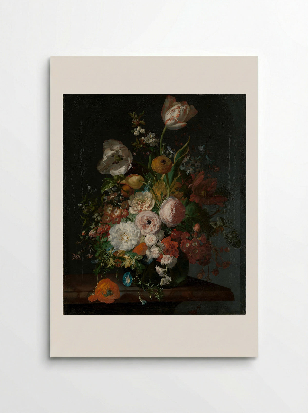 Still Life with Flowers in a Glass Vase - Rachel Ruysch - Poster