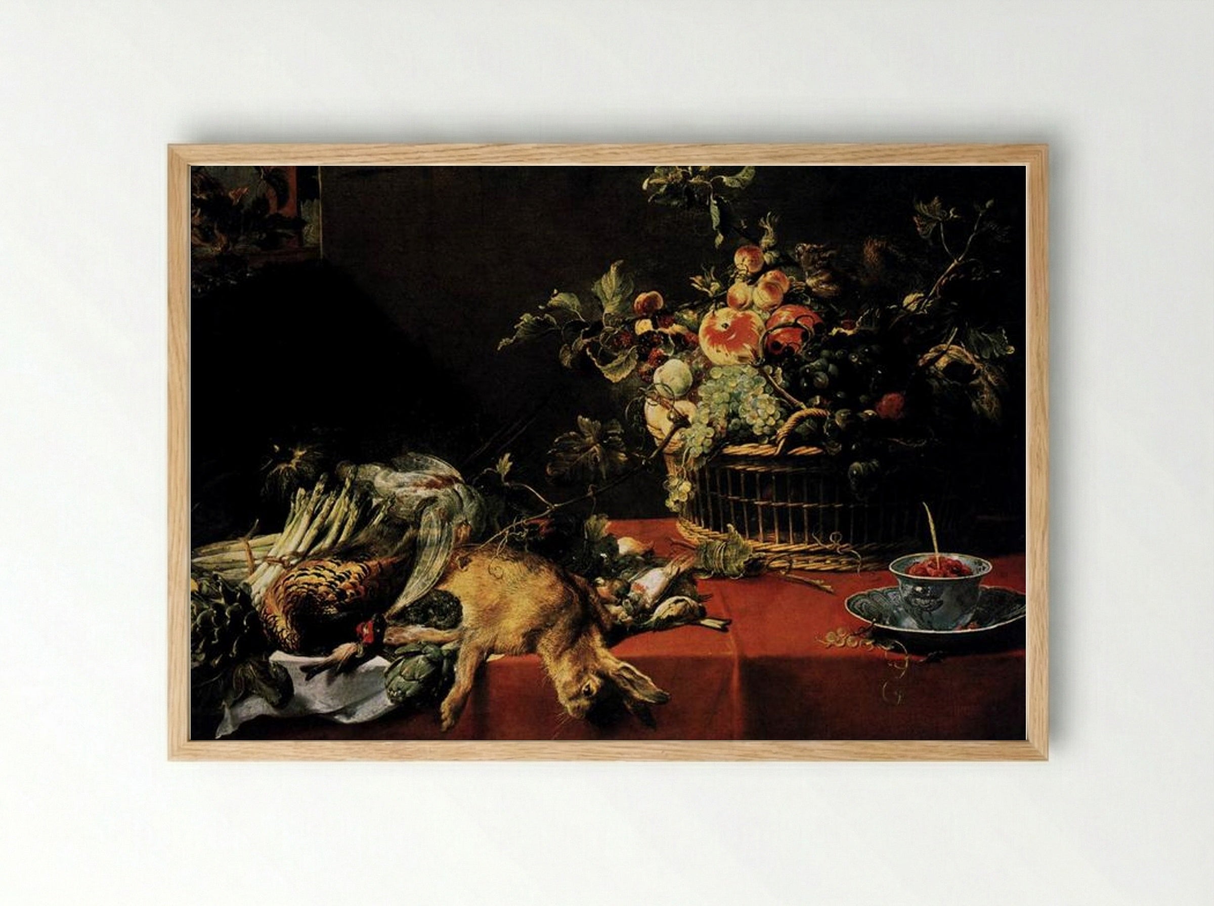Still Life with Fruit Basket and Game - Frans Snyders - Framed Print Wood