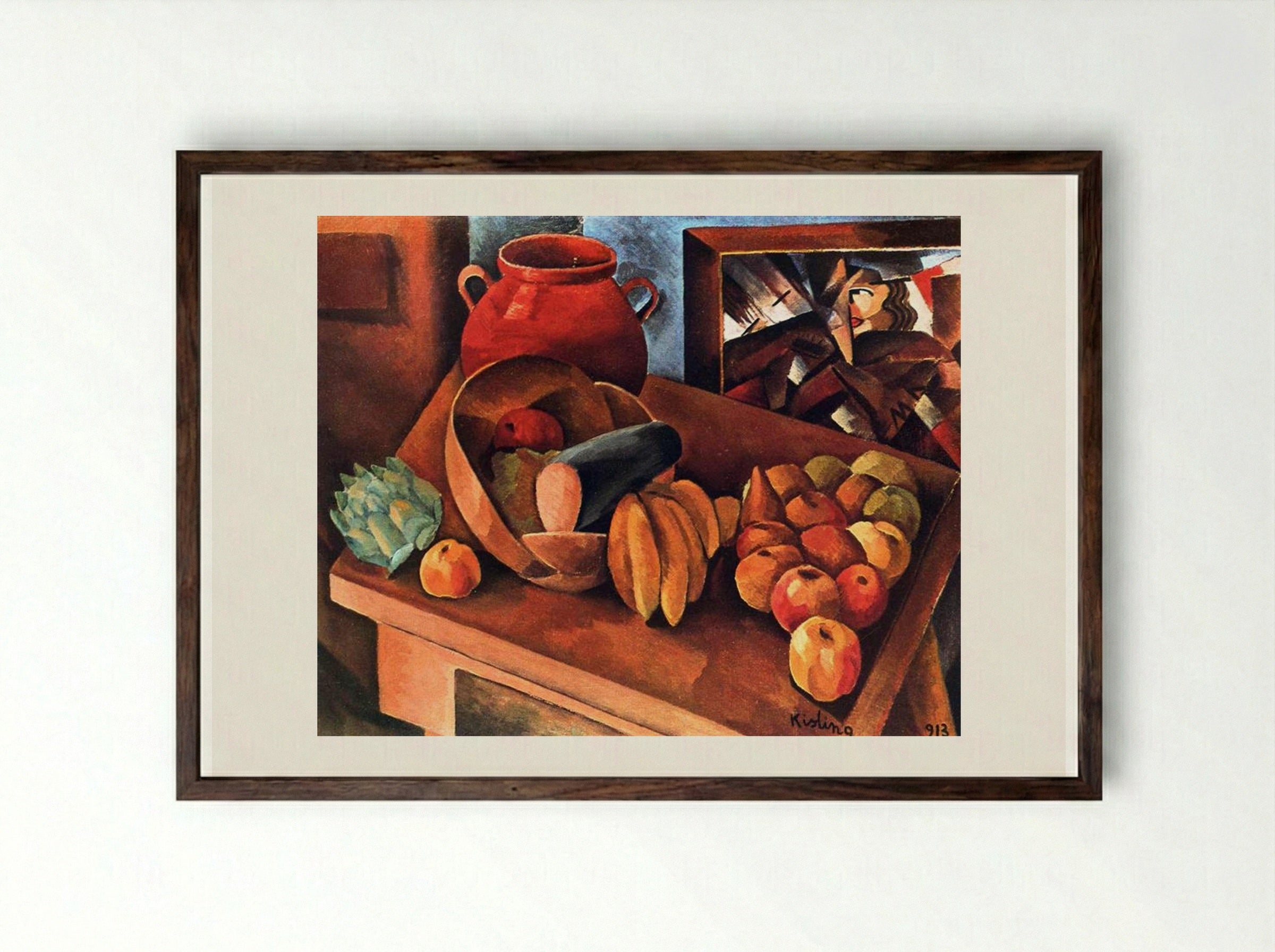 Still Life with Fruit - Moïse Kisling - Framed Print Dark Wood