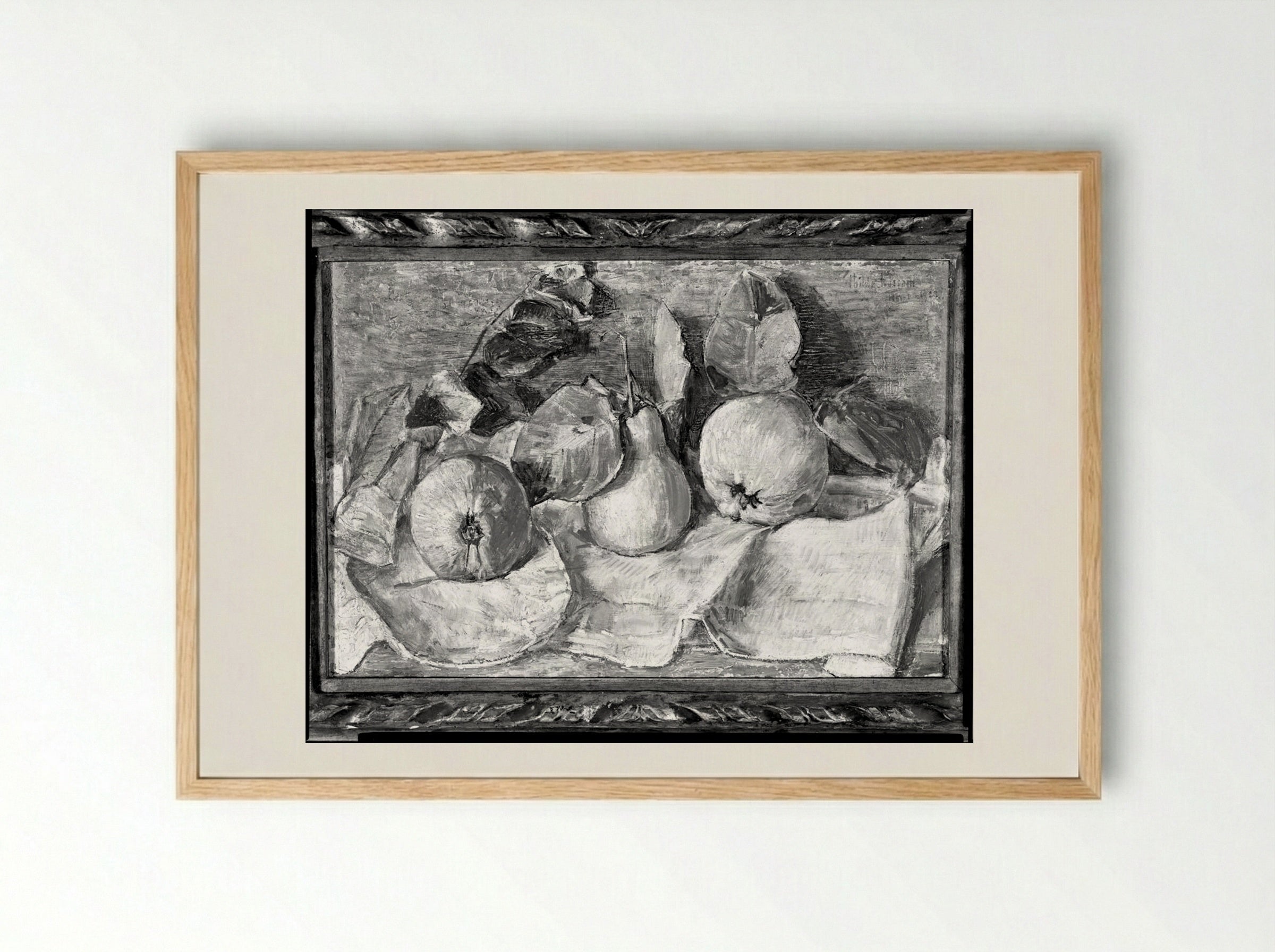 Still Life with Fruit - Childe Hassam - Framed Print Wood