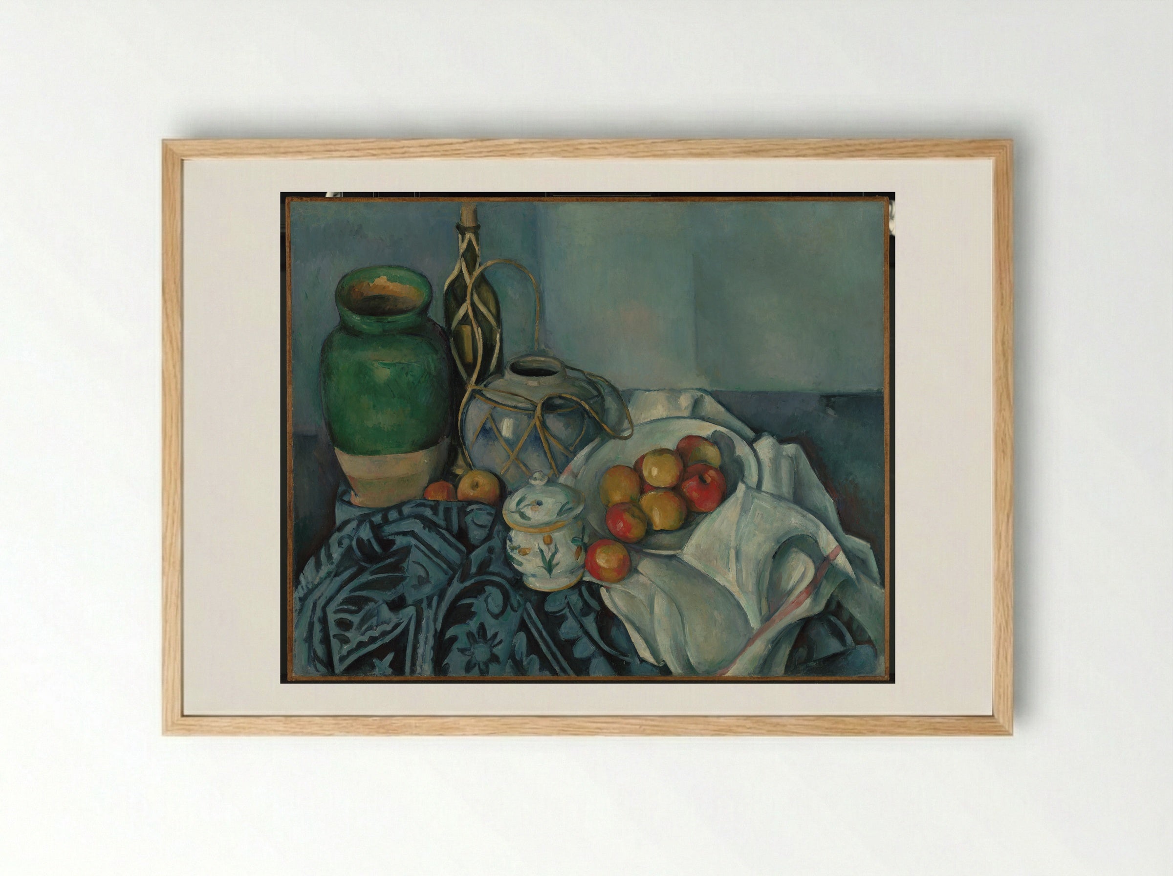 Still Life with Ginger Jar and Apples - Paul Cézanne - Framed Print Wood