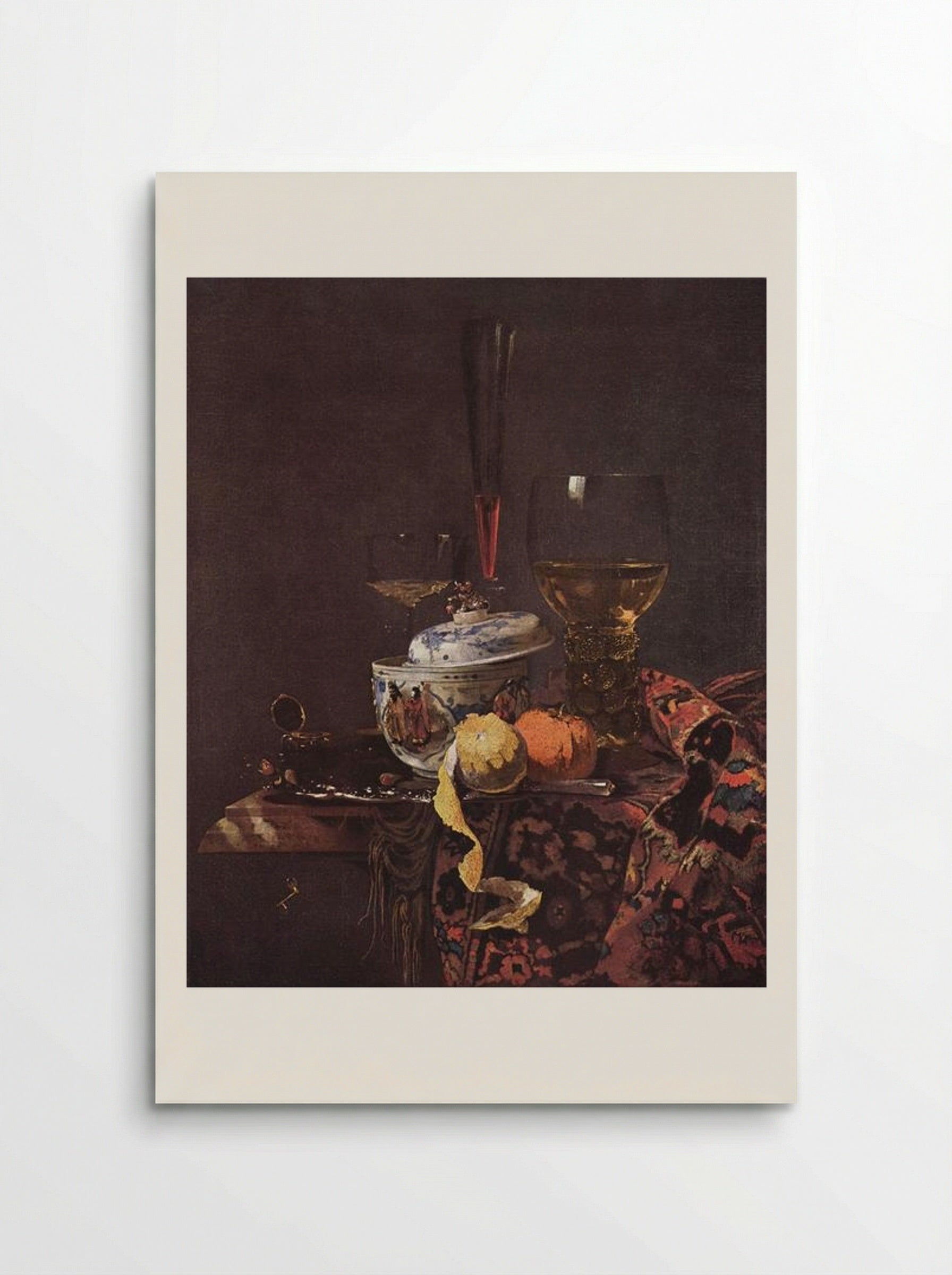 Still Life with Glassware and Porcelain-Covered Bowl - Willem Kalf - Poster