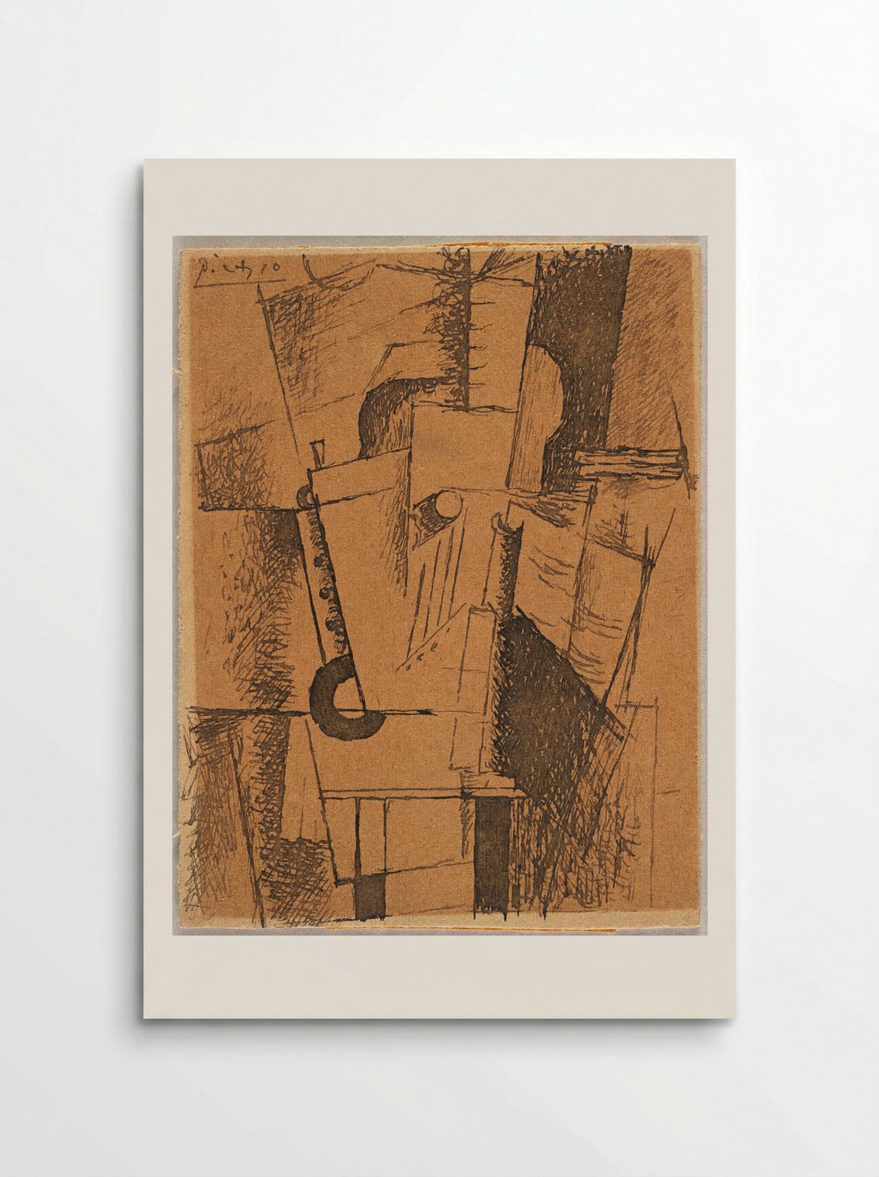 Still Life with Guitar, Clarinet, Bottle and Sheet Music - Pablo Picasso - Poster
