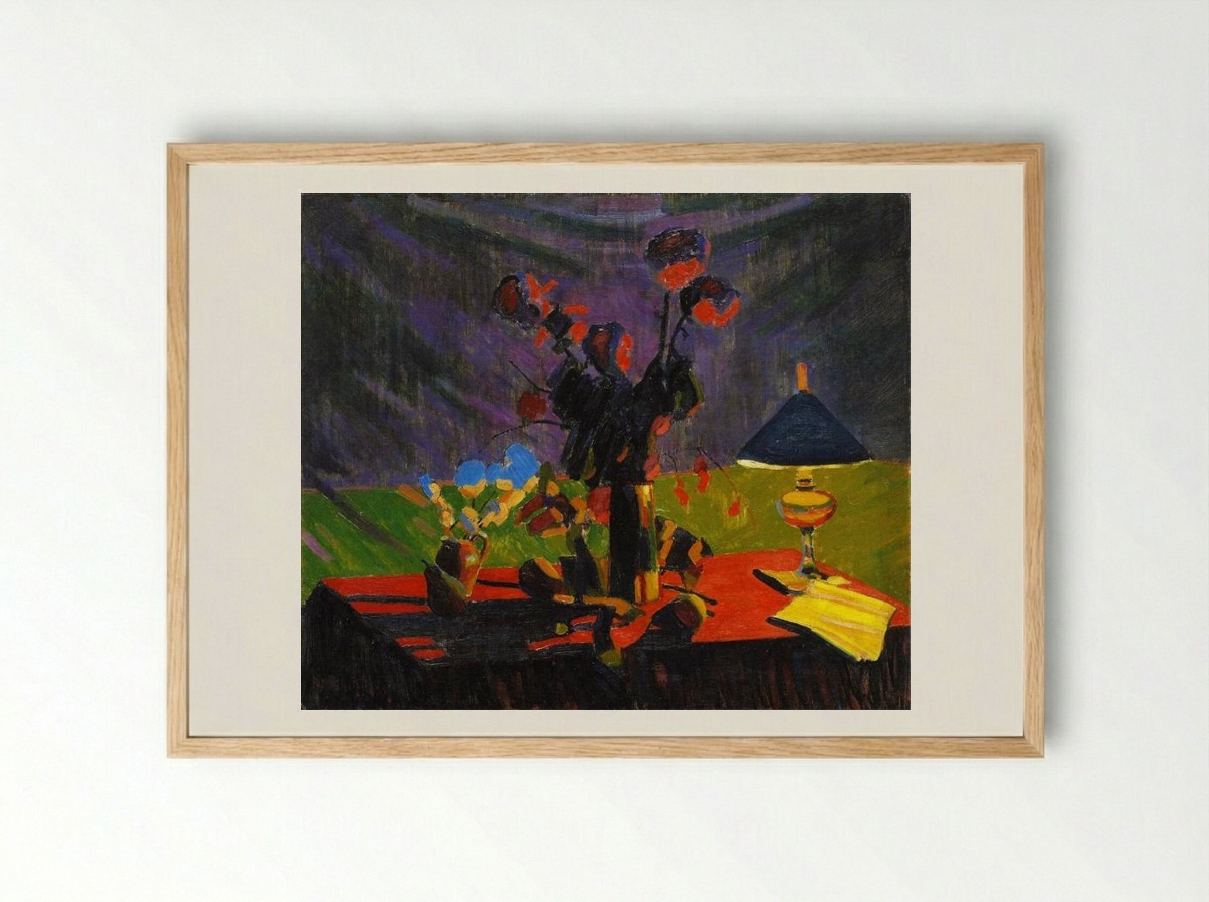 Still Life with Lamp - Auguste Herbin - Framed Print Wood