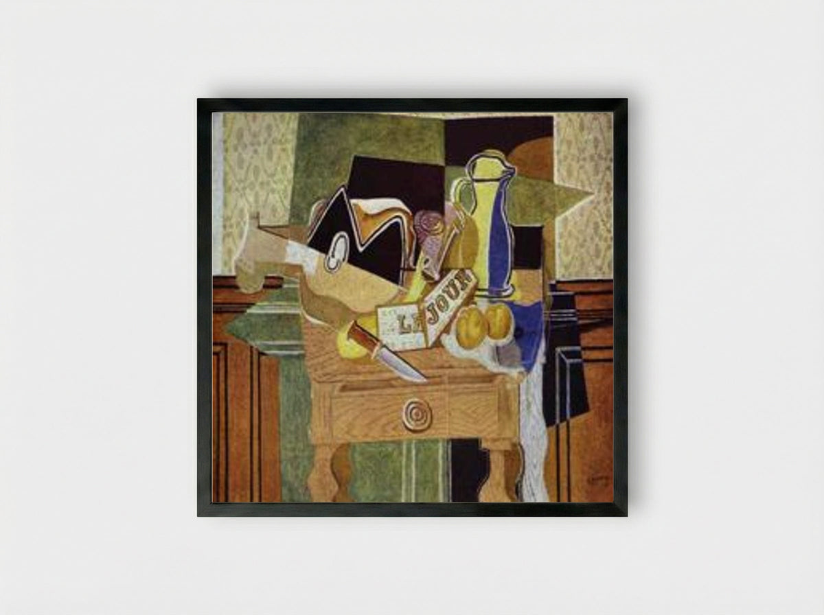 Still Life with Le Jour - Georges Braque - Framed Print Black
