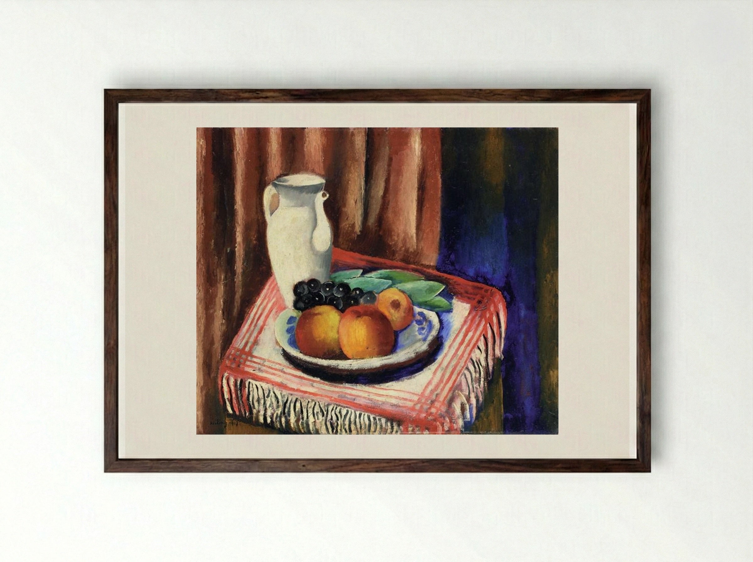 Still Life with Lemons - Moïse Kisling - Framed Print Dark Wood