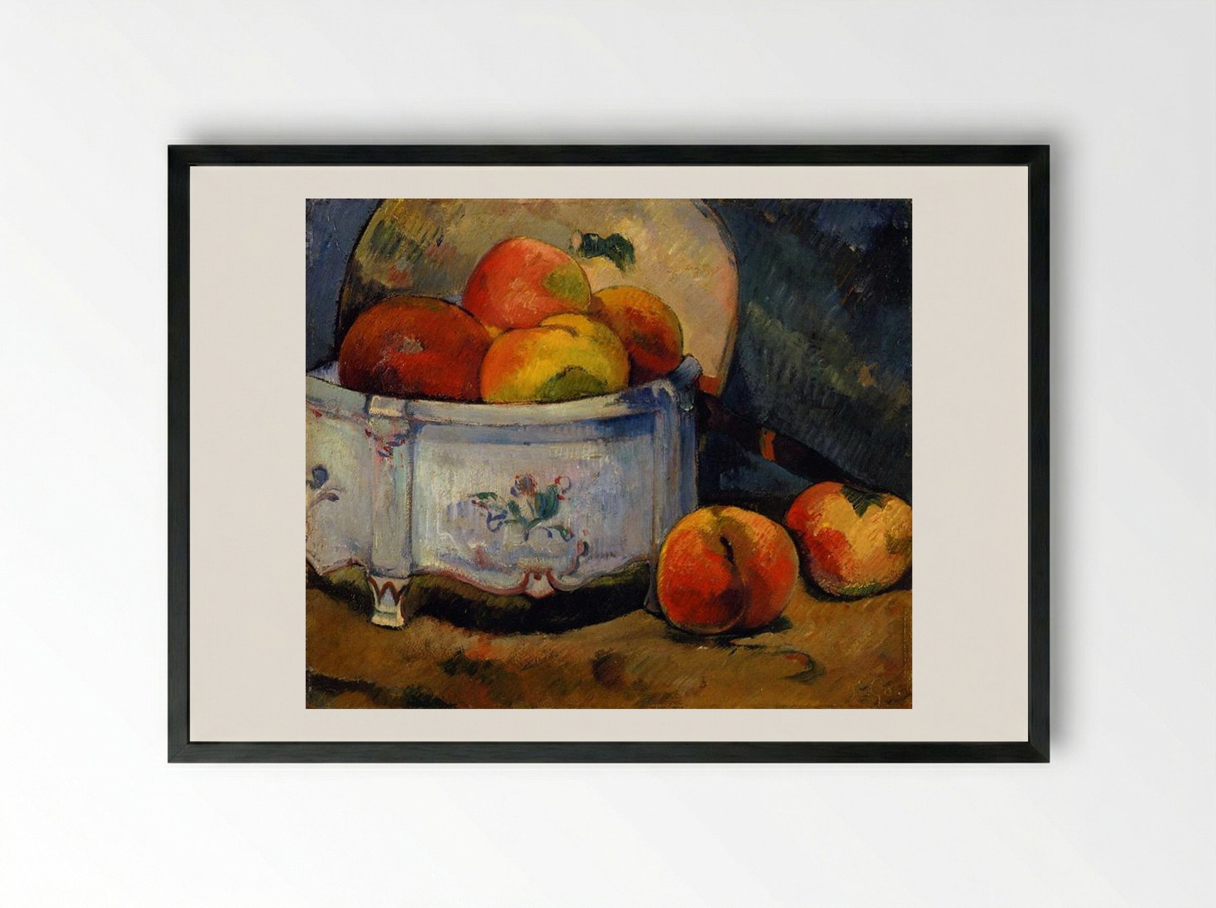 Still Life with Peaches - Paul Gauguin - Framed Print Black