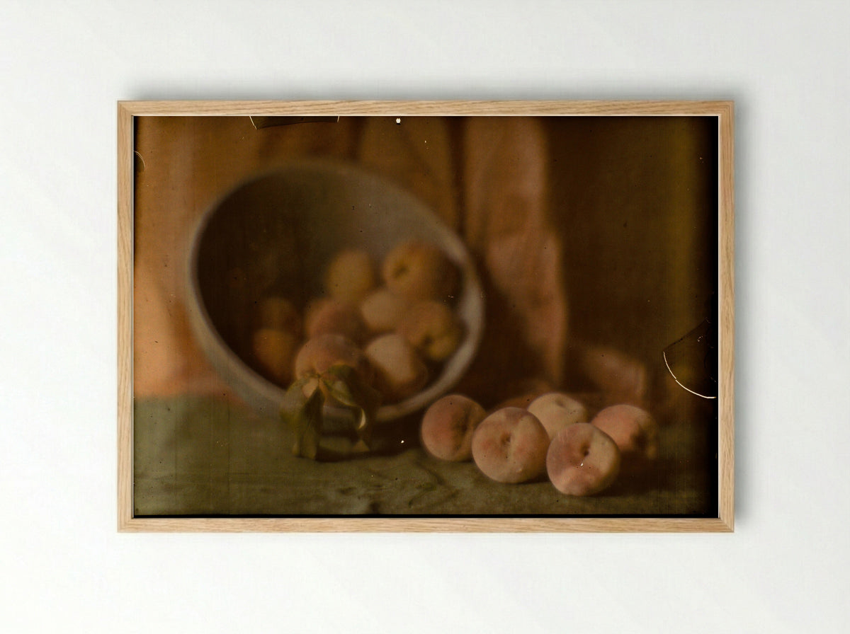Still Life with Peaches - George Henry Seeley - Framed Print Wood