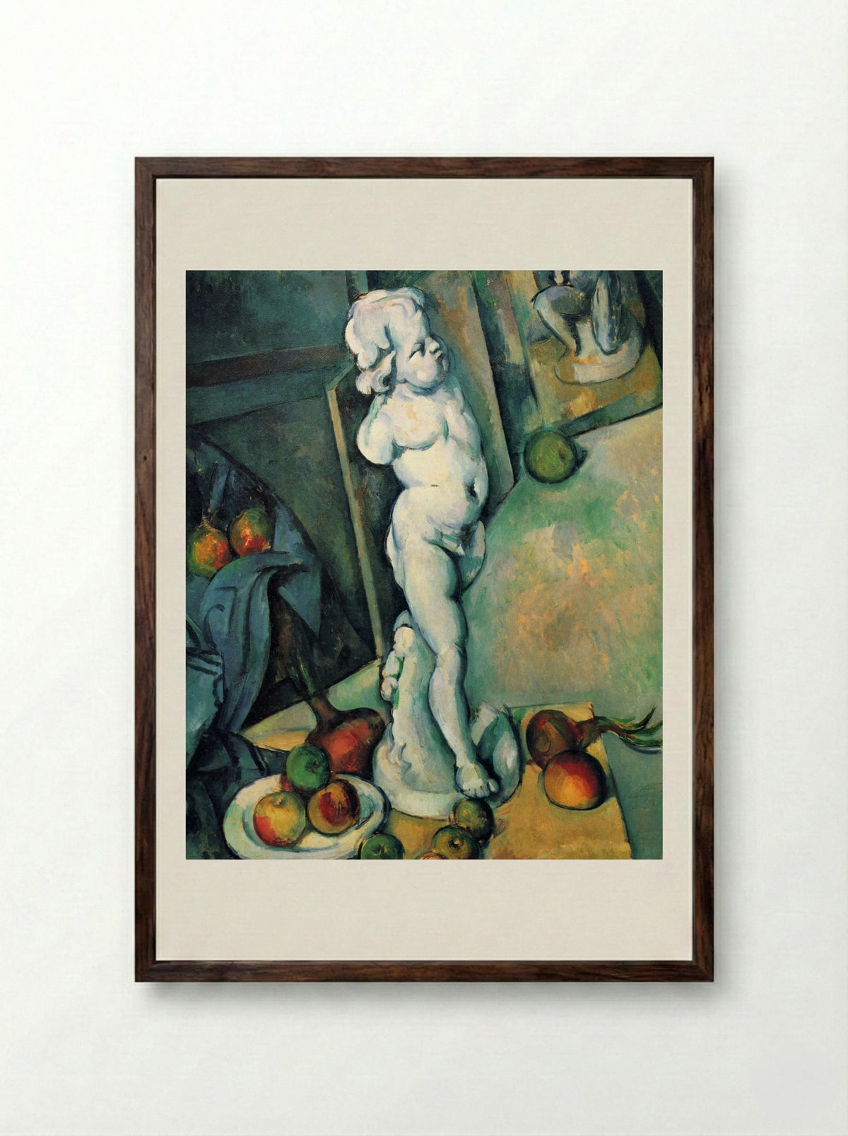 Still Life with Plaster Cupid - Paul Cézanne - Framed Print Dark Wood