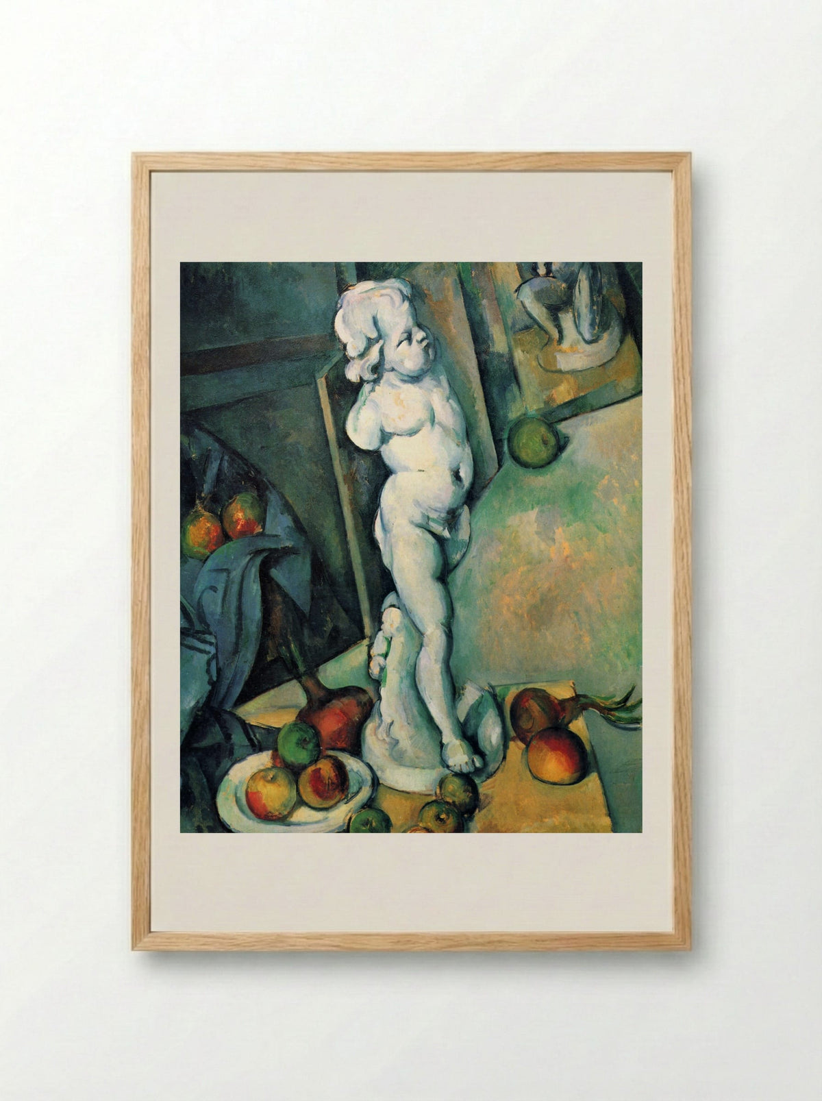 Still Life with Plaster Cupid - Paul Cézanne - Framed Print Wood