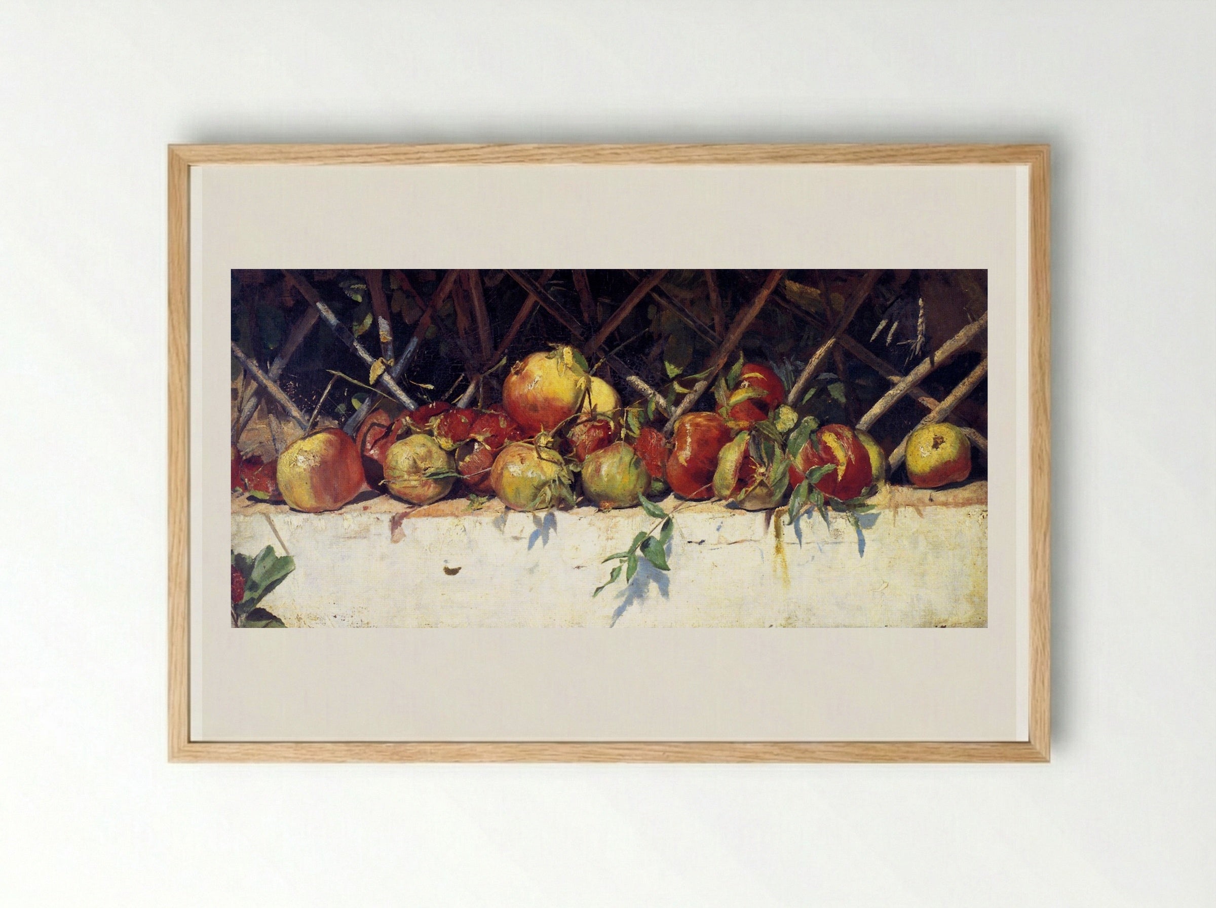 Still Life with Pomegranates - Tom Roberts - Framed Print Wood