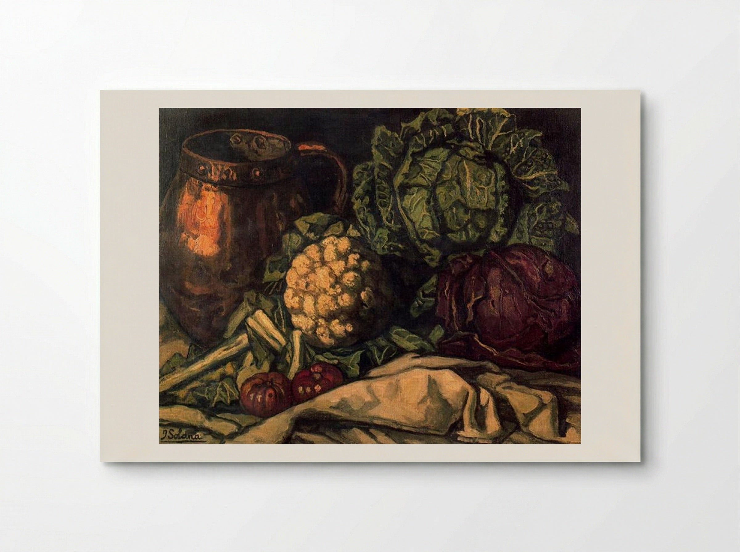 Still Life with Red Cabbage, Copper, Cauliflower and Cabbage - José Gutiérrez Solana - Poster