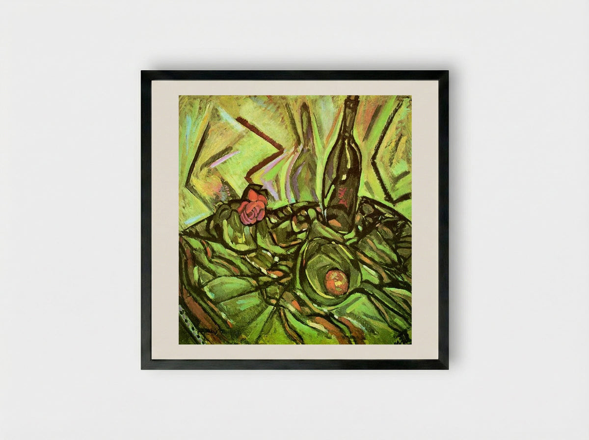 Still Life with Rose - Joan Miró - Framed Print Black