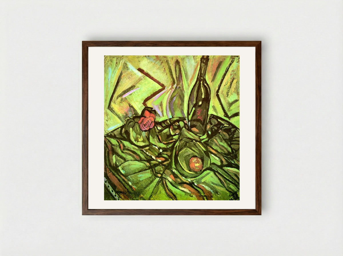 Still Life with Rose - Joan Miró - Framed Print Dark Wood