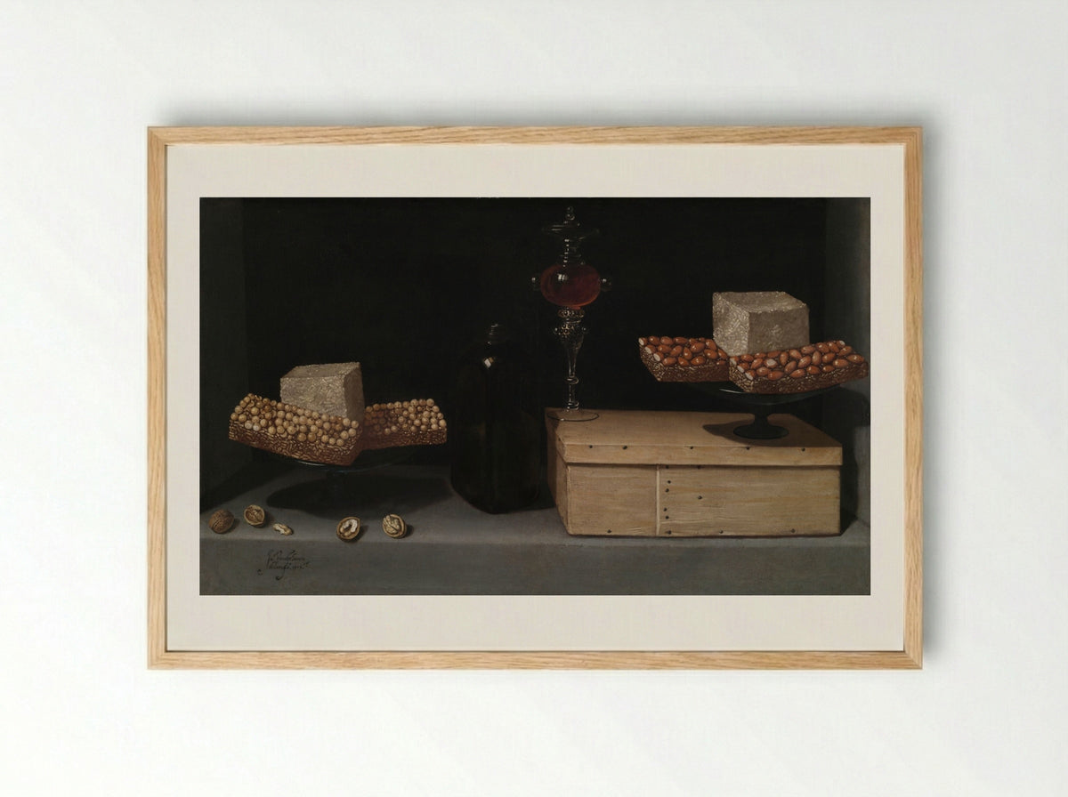 Still Life with Sweets - Juan van der Hamen y Léon - Framed Print Wood