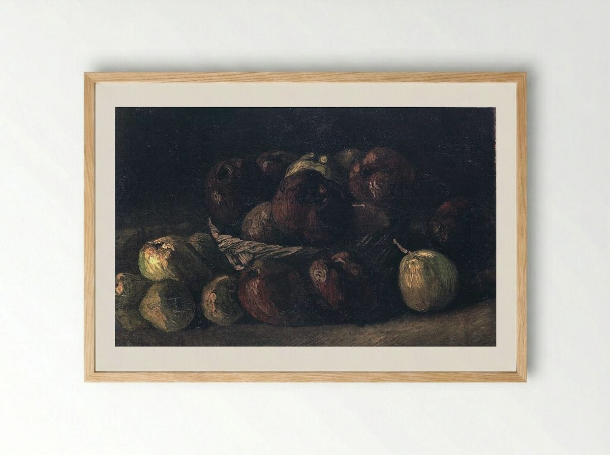 Still Life with a Basket of Apples - Vincent van Gogh - Framed Print Wood