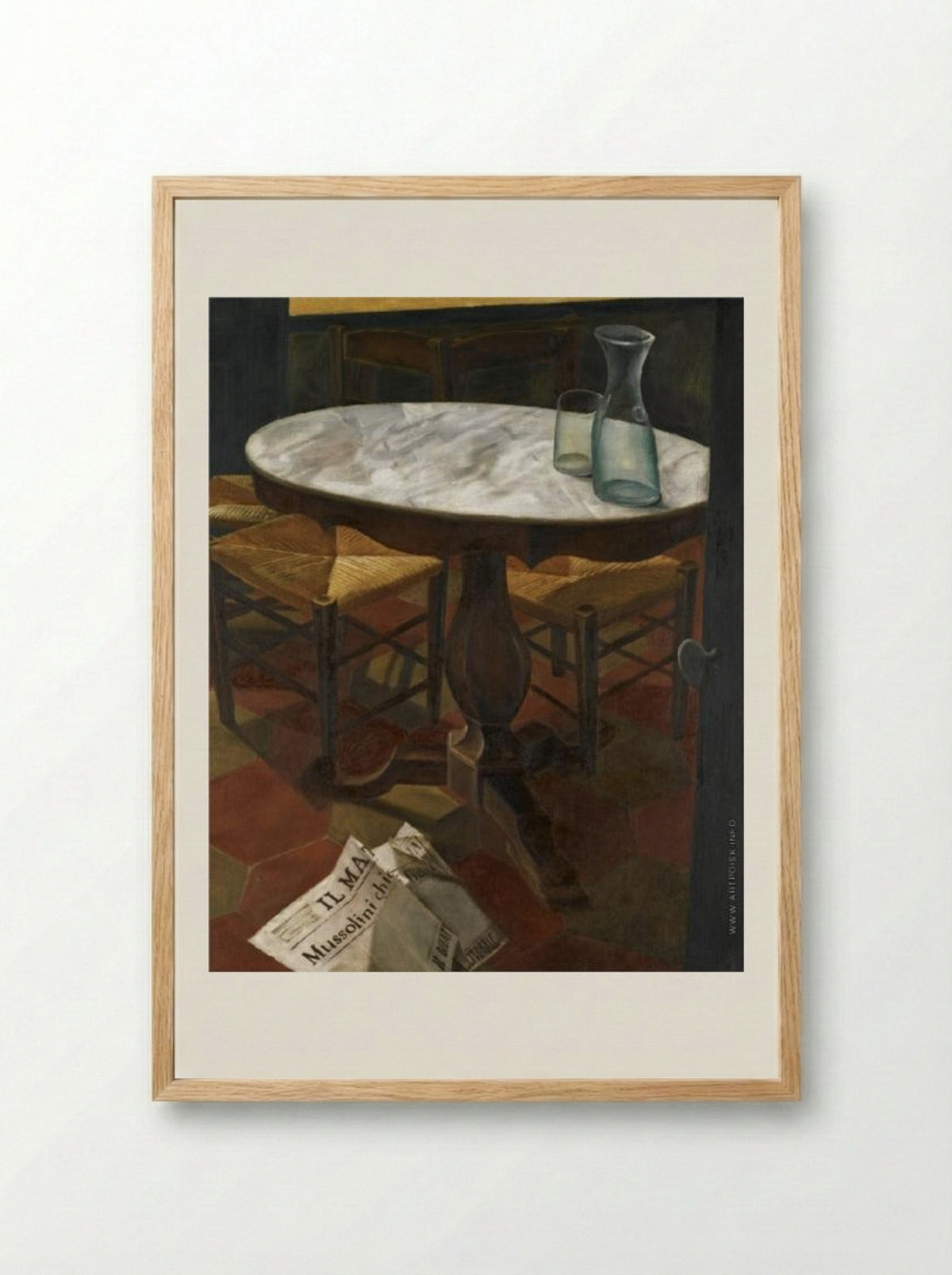 Still Life with a Table - Alexandre Jacovleff - Framed Print Wood